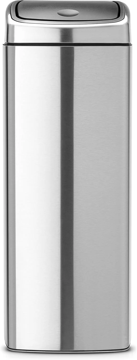 سطل زباله لمسی مستطیلی 25 لیتری برابانتیا - استیل مات ضد اثر انگشت