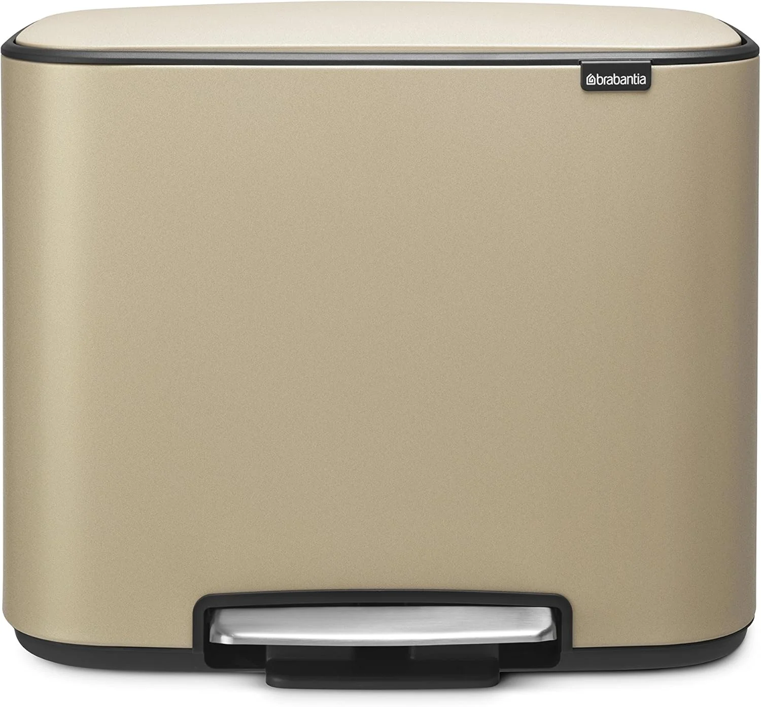 سطل پدالی 36 لیتری برابانتیا مدل Bo 121623، استیل، ساحل طلایی معدنی، 36 لیتر