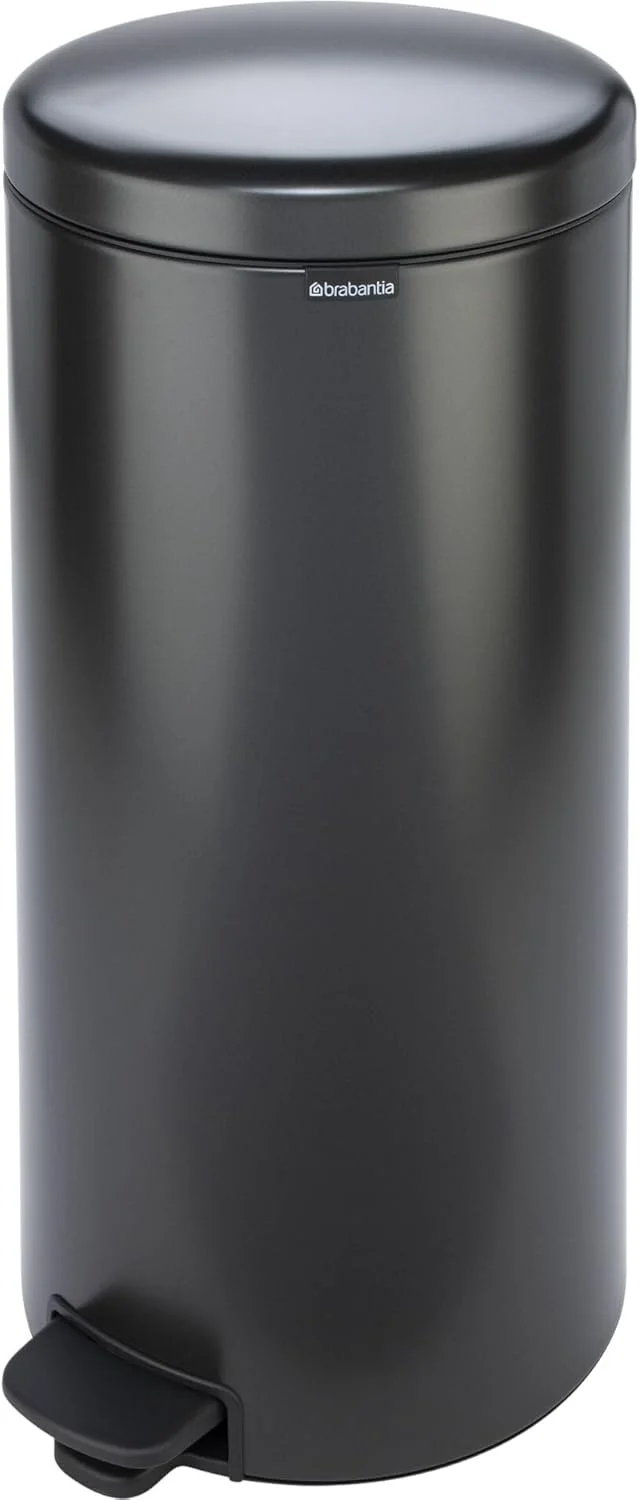 سطل پدالی 30 لیتری Brabantia NewIcon با درب آرام بند، خاکستری مطمئن