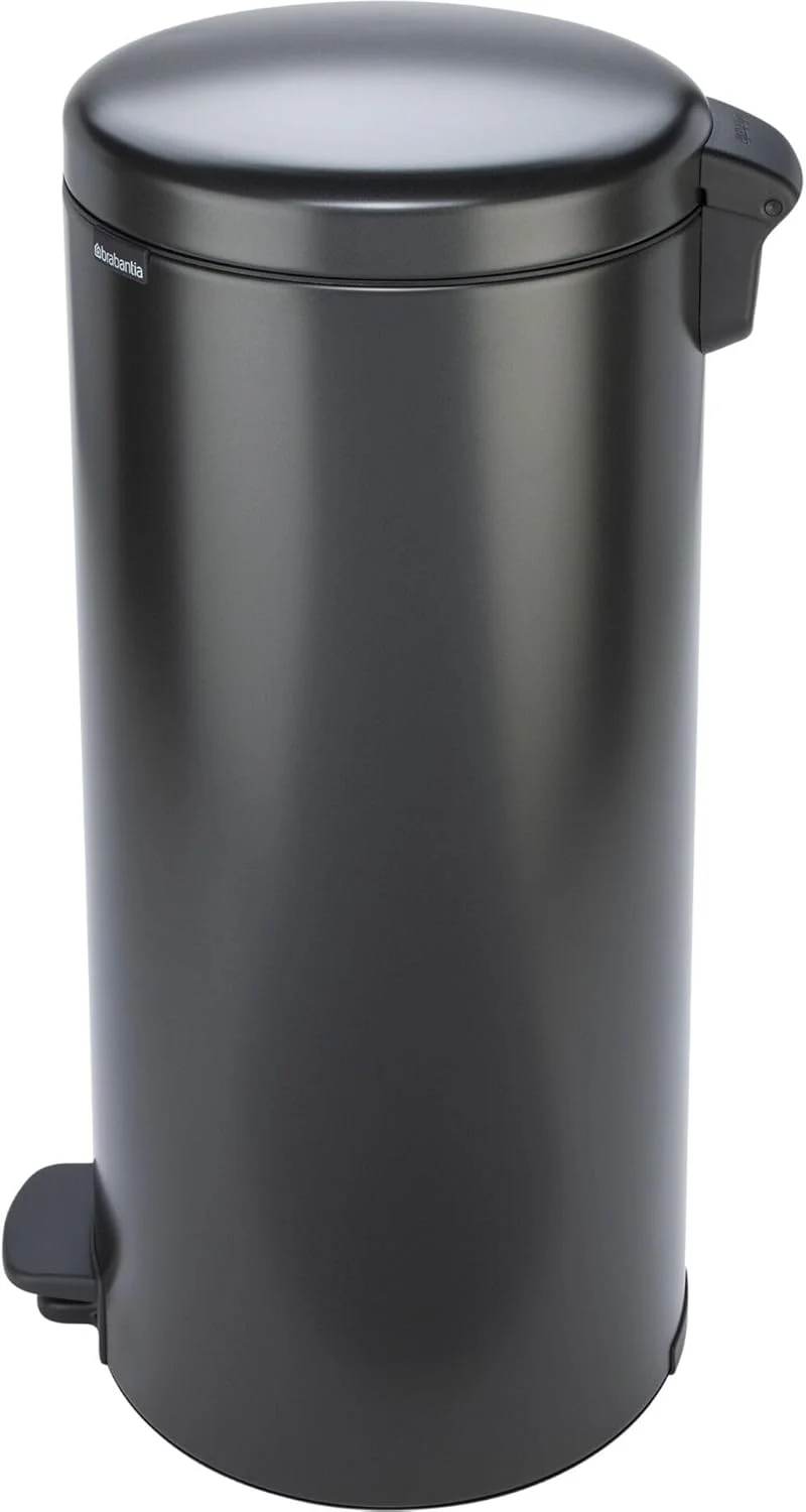 سطل پدالی 30 لیتری Brabantia NewIcon با درب آرام بند، خاکستری مطمئن