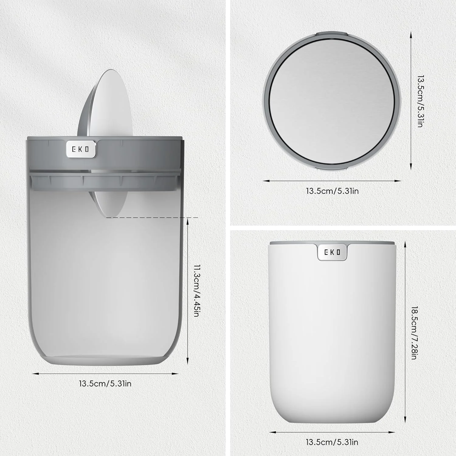 سطل زباله کوچک EKO Fandy با درب چرخشی، 2.2 لیتری، مناسب برای حمام، میز، روشویی، میز کار یا دفتر کار، سطل زباله کوچک (سفید) سطل زباله کوچک EKO Fandy با درب چرخشی، 2.2 لیتری، مناسب برای حمام، میز، روشویی، میز کار یا دفتر کار، سطل زباله کوچک (سفید)