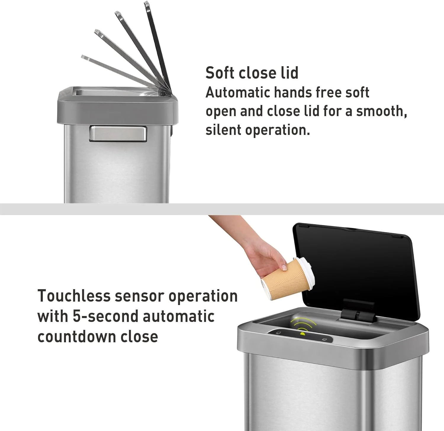 سطل زباله سنسوردار EKO Horizon با ظرفیت 45 لیتر سطل زباله سنسوردار EKO Horizon با ظرفیت 45 لیتر