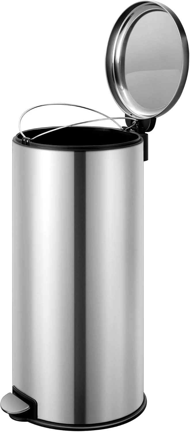 سطل پدالی 30 لیتری EKO مدل Serene - نقره ای | سطل گرد بزرگ با درب آرام بند | روکش مقاوم در برابر اثر انگشت | دارای سطل داخلی جداشدنی | تثبیت کننده کیسه سطل پدالی 30 لیتری EKO مدل Serene - نقره ای | سطل گرد بزرگ با درب آرام بند | روکش مقاوم در برابر اثر انگشت | دارای سطل داخلی جداشدنی | تثبیت کننده کیسه