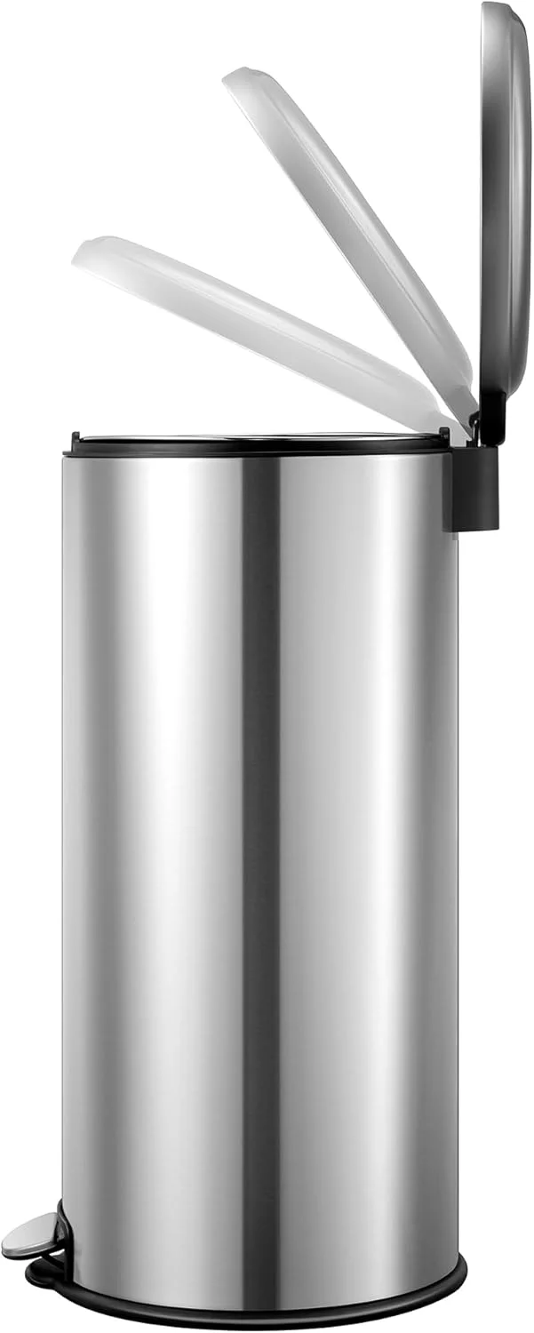 سطل پدالی 30 لیتری EKO مدل Serene - نقره ای | سطل گرد بزرگ با درب آرام بند | روکش مقاوم در برابر اثر انگشت | دارای سطل داخلی جداشدنی | تثبیت کننده کیسه سطل پدالی 30 لیتری EKO مدل Serene - نقره ای | سطل گرد بزرگ با درب آرام بند | روکش مقاوم در برابر اثر انگشت | دارای سطل داخلی جداشدنی | تثبیت کننده کیسه