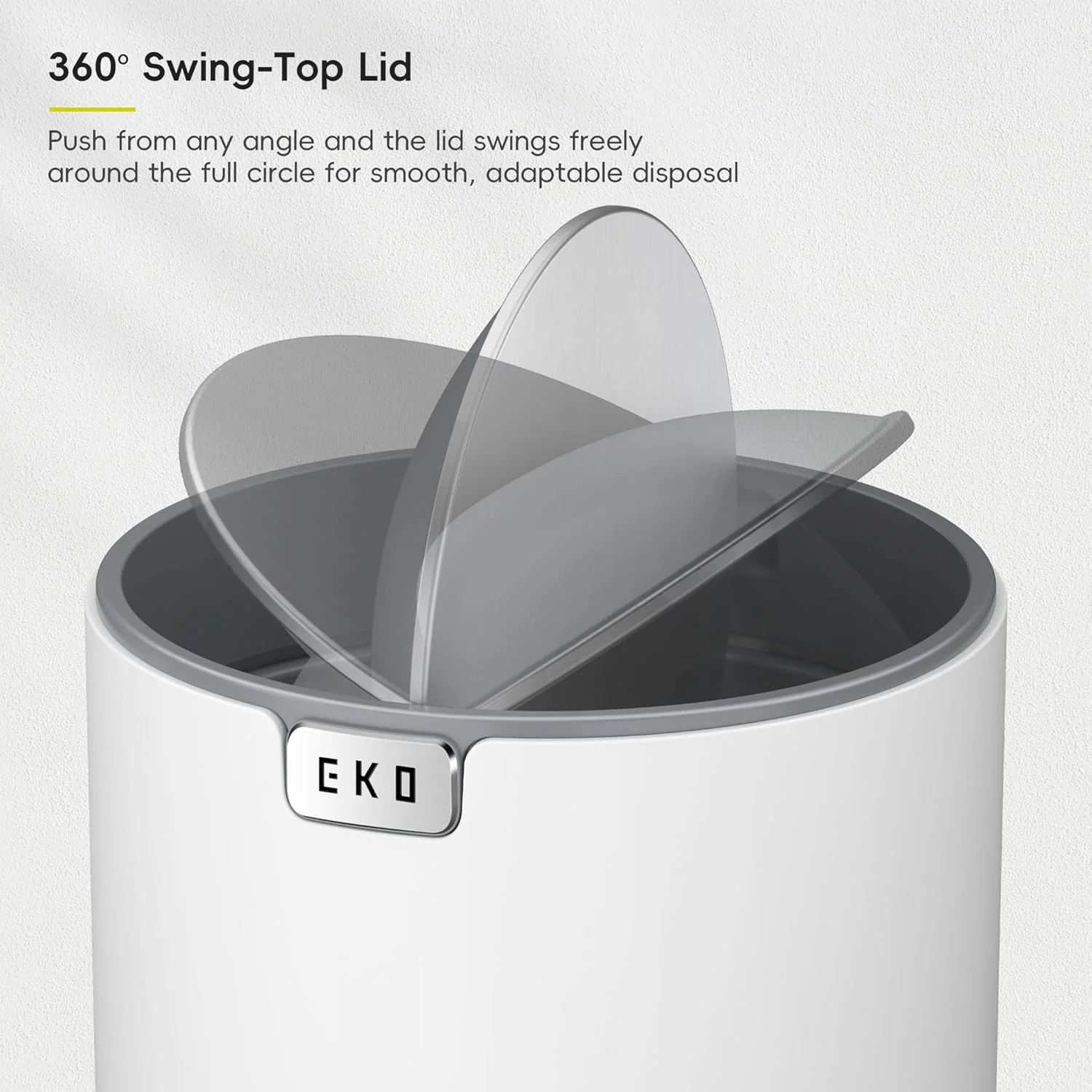سطل زباله کوچک EKO Fandy با درب چرخشی، 2.2 لیتری، مناسب برای حمام، میز، روشویی، میز کار یا دفتر کار، سطل زباله کوچک (سفید) سطل زباله کوچک EKO Fandy با درب چرخشی، 2.2 لیتری، مناسب برای حمام، میز، روشویی، میز کار یا دفتر کار، سطل زباله کوچک (سفید)