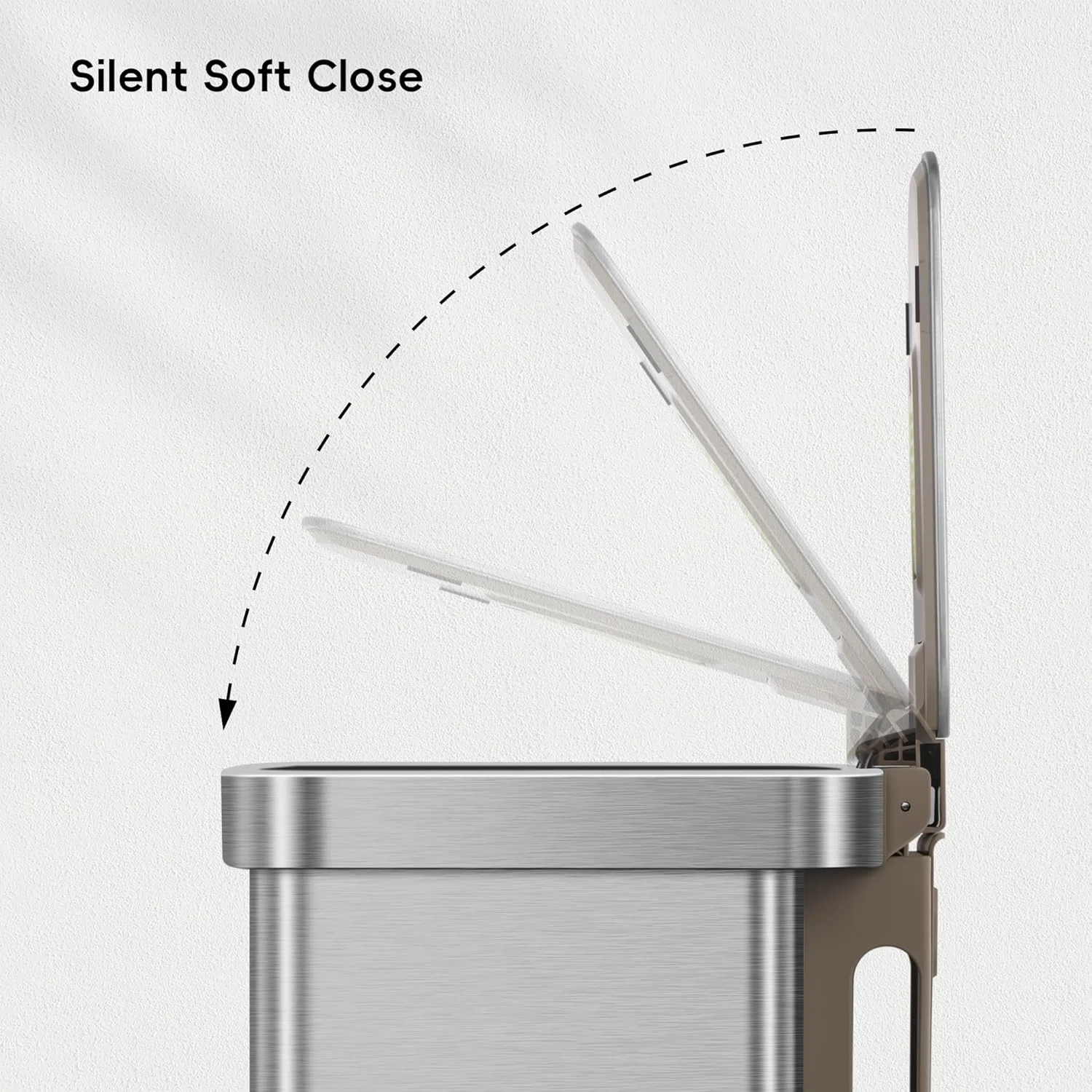 سطل زباله پدالی 50 لیتری ایکو مدل Hudson با روکش استیل مات و محفظه نگهداری کیسه زباله