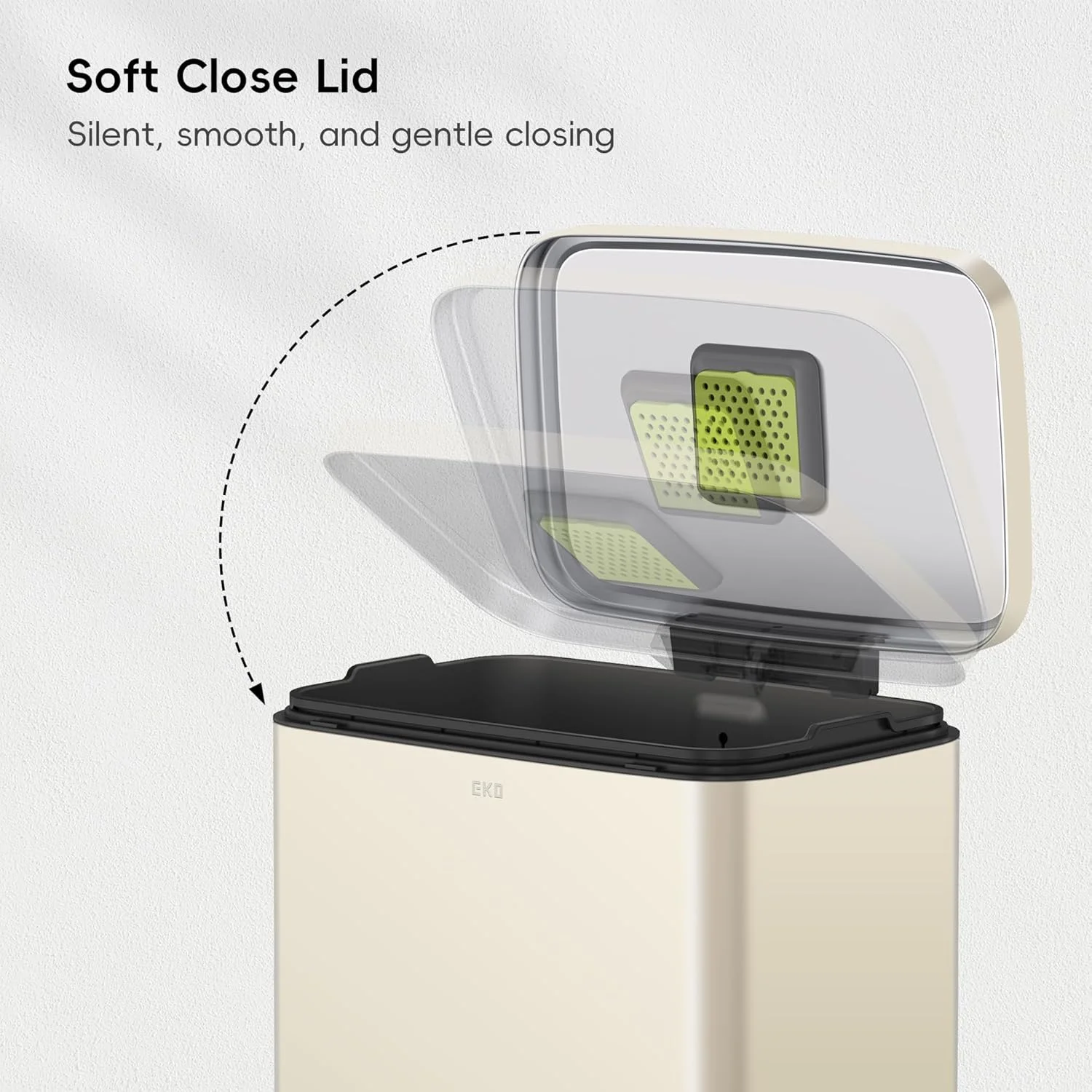 سطل زباله پدالی 50 لیتری/13.2 گالنی EKO Madison با روکش استیل وانیلی با سطل داخلی - مقاوم در برابر اثر انگشت سطل زباله پدالی 50 لیتری/13.2 گالنی EKO Madison با روکش استیل وانیلی با سطل داخلی - مقاوم در برابر اثر انگشت