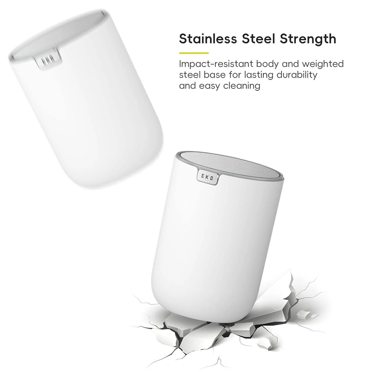 سطل زباله کوچک EKO Fandy با درب چرخشی، 2.2 لیتری، مناسب برای حمام، میز، روشویی، میز کار یا دفتر کار، سطل زباله کوچک (سفید) سطل زباله کوچک EKO Fandy با درب چرخشی، 2.2 لیتری، مناسب برای حمام، میز، روشویی، میز کار یا دفتر کار، سطل زباله کوچک (سفید)