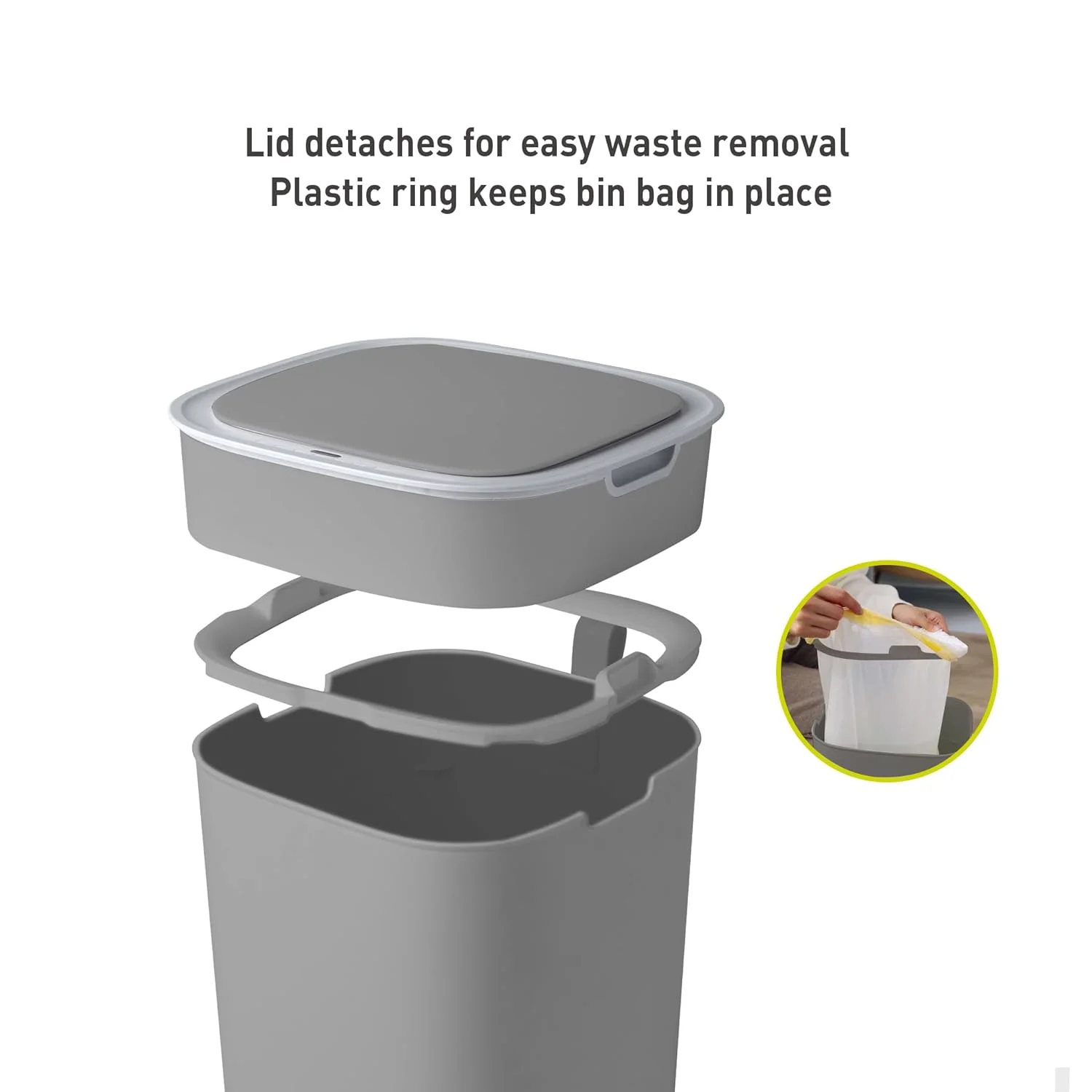 سطل زباله هوشمند سنسوردار چند منظوره EKO Morandi با ظرفیت 12 لیتر، برای استفاده بهداشتی - خاکستری سطل زباله هوشمند سنسوردار چند منظوره EKO Morandi با ظرفیت 12 لیتر، برای استفاده بهداشتی - خاکستری