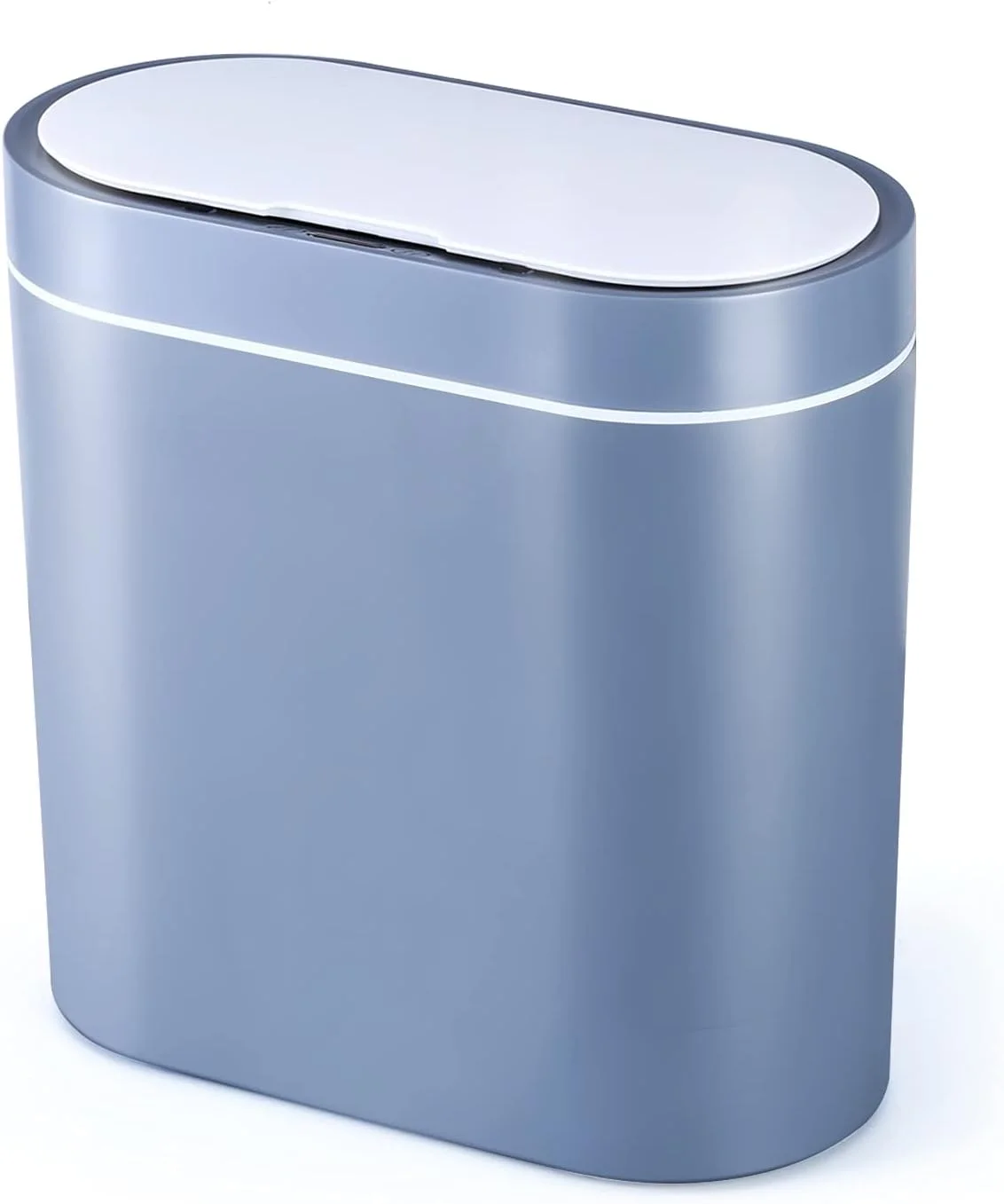 سطل زباله حمام ELPHECO، 9.5 لیتری ضد آب با سنسور حرکتی، سطل زباله کوچک باریک پلاستیکی 2.5 گالنی برای اتاق خواب، خاکستری