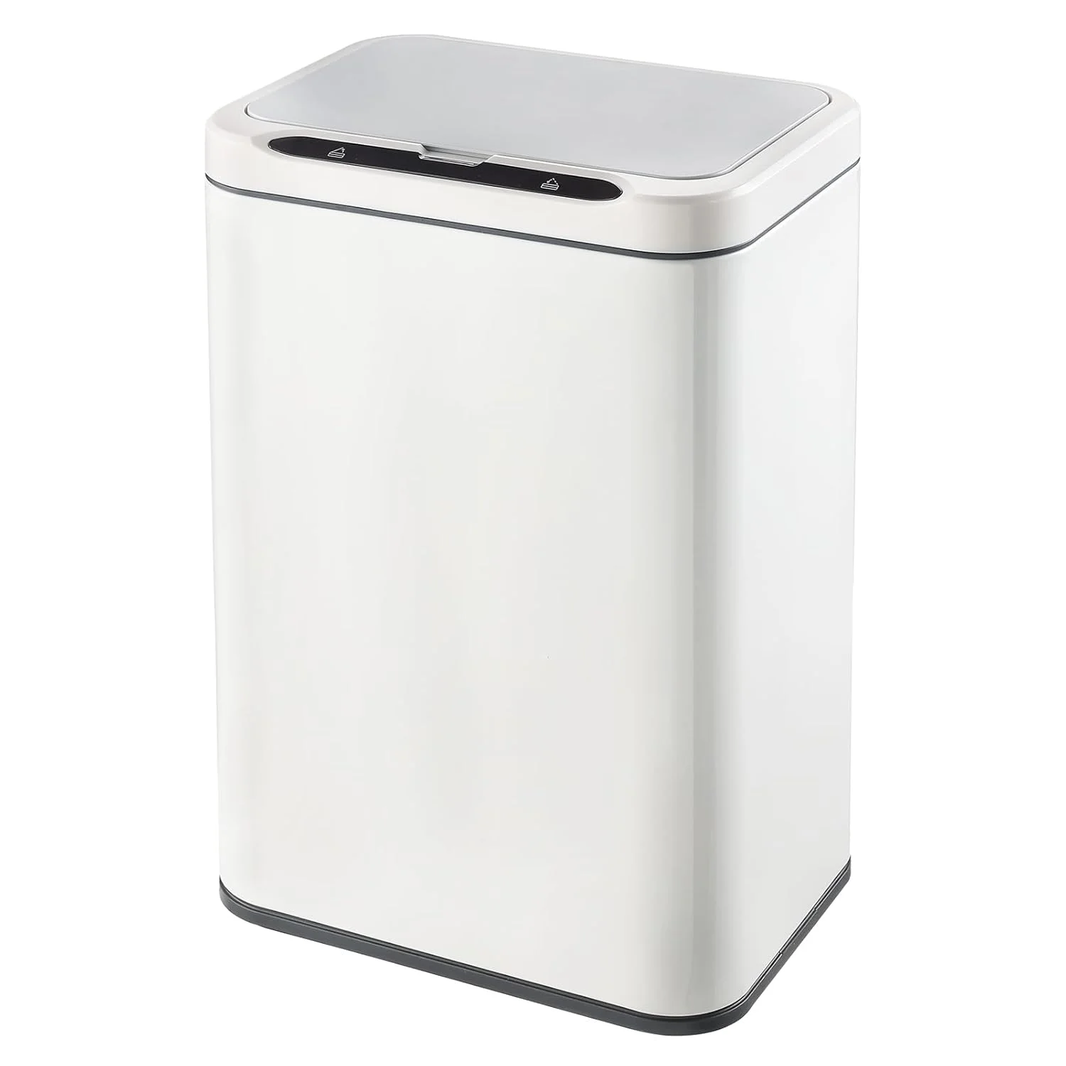 سطل زباله استیل اداری ELPHECO با سنسور حرکتی، سطل زباله هوشمند بدون لمس، سطل زباله اتوماتیک برای آشپزخانه، دفتر، حمام (سفید، 21 لیتر)، 3AA