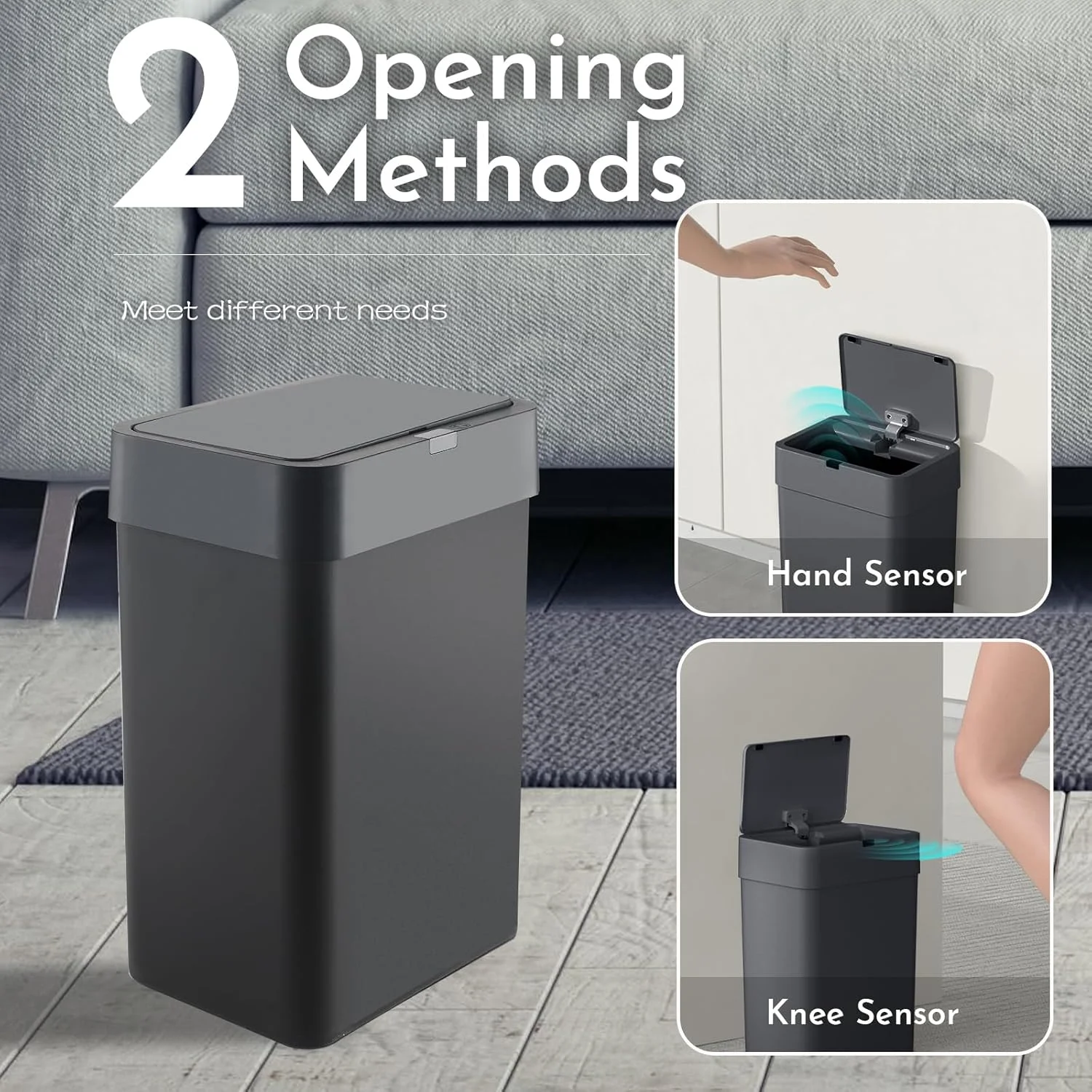سطل زباله حمام ELPHECO با درب، 9.5 لیتری، سنسور حرکتی، باریک، سطل زباله کوچک بدون لمس، دکور حمام، سطل زباله هوشمند برای اتاق خواب، اتاق نشیمن، توالت (مشکی) سطل زباله حمام ELPHECO با درب، 9.5 لیتری، سنسور حرکتی، باریک، سطل زباله کوچک بدون لمس، دکور حمام، سطل زباله هوشمند برای اتاق خواب، اتاق نشیمن، توالت (مشکی)