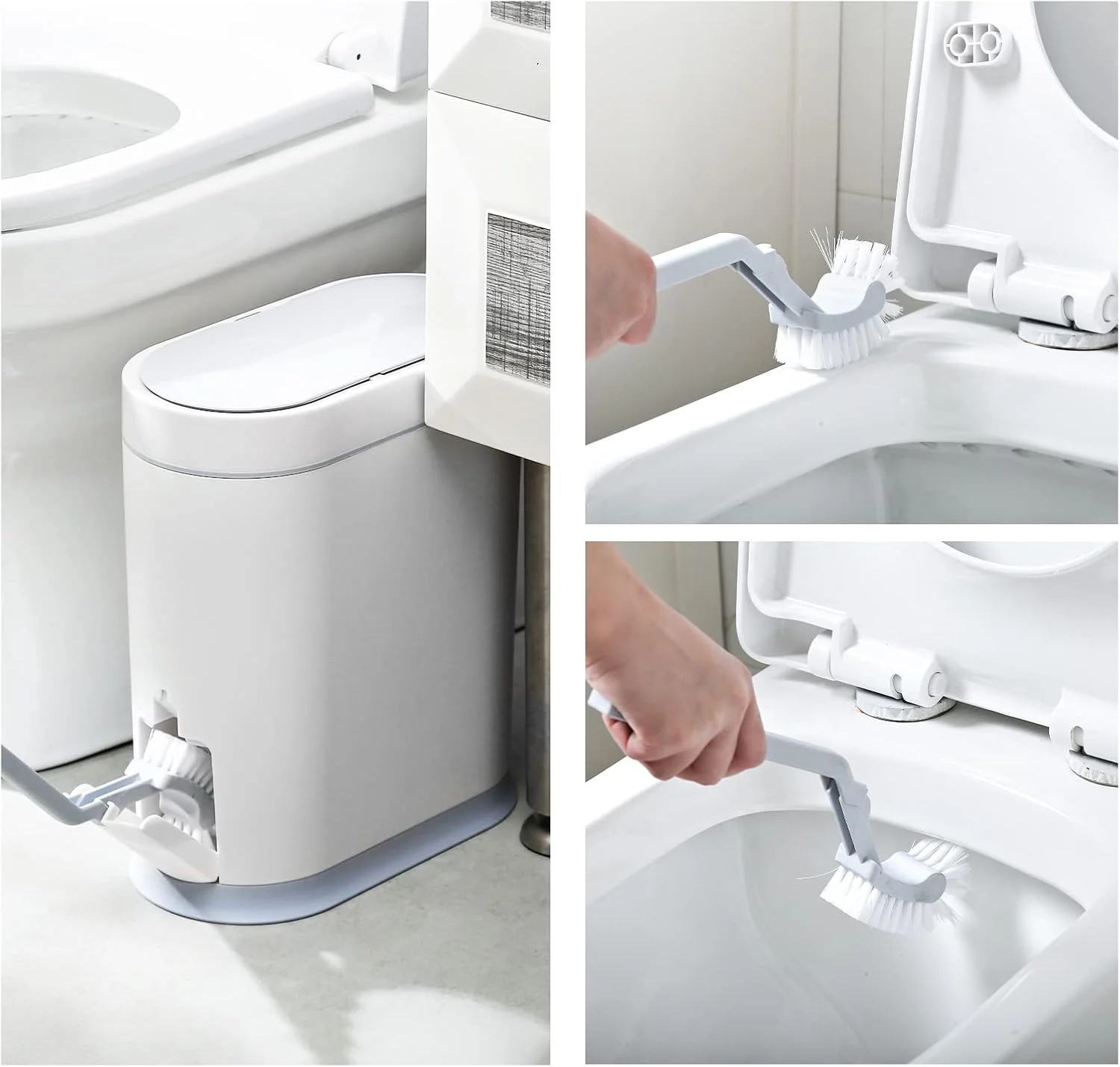 سطل زباله باریک پلاستیکی ELPHECO برای حمام به همراه برس توالت، سطل زباله هوشمند ضد آب 2.5 گالنی با درب، سطل زباله سنسور حرکتی، سطل زباله اتوماتیک برای حمام (سفید) سطل زباله باریک پلاستیکی ELPHECO برای حمام به همراه برس توالت، سطل زباله هوشمند ضد آب 2.5 گالنی با درب، سطل زباله سنسور حرکتی، سطل زباله اتوماتیک برای حمام (سفید)