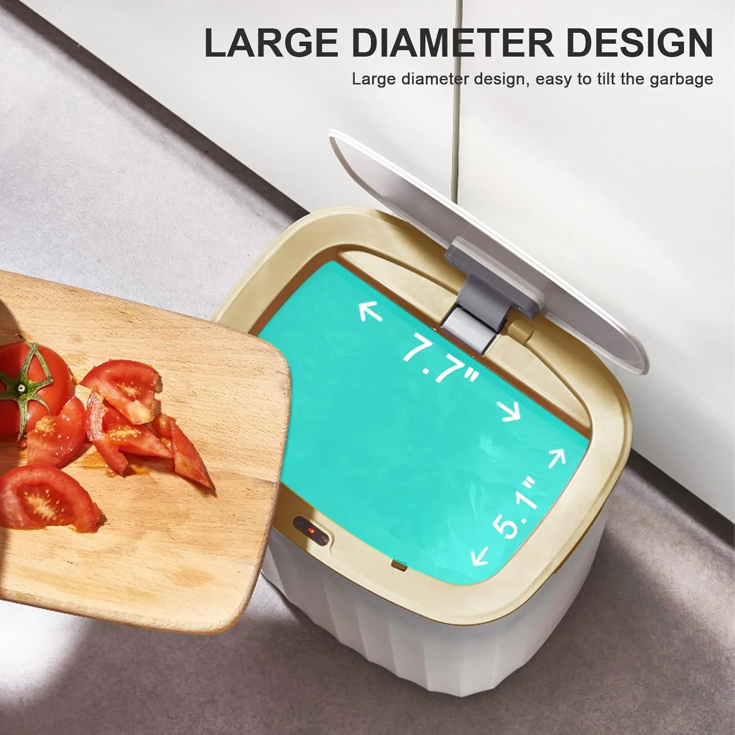 سطل زباله سنسوردار ضد آب ELPHECO با ظرفیت 3.5 گالن، سطل زباله اتوماتیک مناسب اتاق خواب، حمام، اتاق نشیمن، دفتر کار، طلایی سطل زباله سنسوردار ضد آب ELPHECO با ظرفیت 3.5 گالن، سطل زباله اتوماتیک مناسب اتاق خواب، حمام، اتاق نشیمن، دفتر کار، طلایی