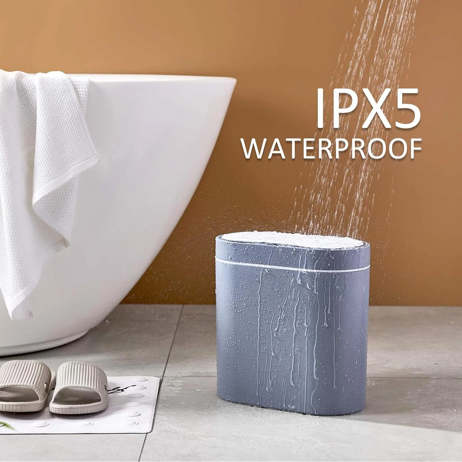 سطل زباله حمام ELPHECO، 9.5 لیتری ضد آب با سنسور حرکتی، سطل زباله کوچک باریک پلاستیکی 2.5 گالنی برای اتاق خواب، خاکستری سطل زباله حمام ELPHECO، 9.5 لیتری ضد آب با سنسور حرکتی، سطل زباله کوچک باریک پلاستیکی 2.5 گالنی برای اتاق خواب، خاکستری