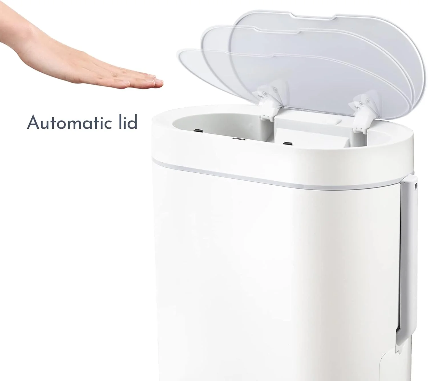 سطل زباله باریک پلاستیکی ELPHECO برای حمام به همراه برس توالت، سطل زباله هوشمند ضد آب 2.5 گالنی با درب، سطل زباله سنسور حرکتی، سطل زباله اتوماتیک برای حمام (سفید) سطل زباله باریک پلاستیکی ELPHECO برای حمام به همراه برس توالت، سطل زباله هوشمند ضد آب 2.5 گالنی با درب، سطل زباله سنسور حرکتی، سطل زباله اتوماتیک برای حمام (سفید)