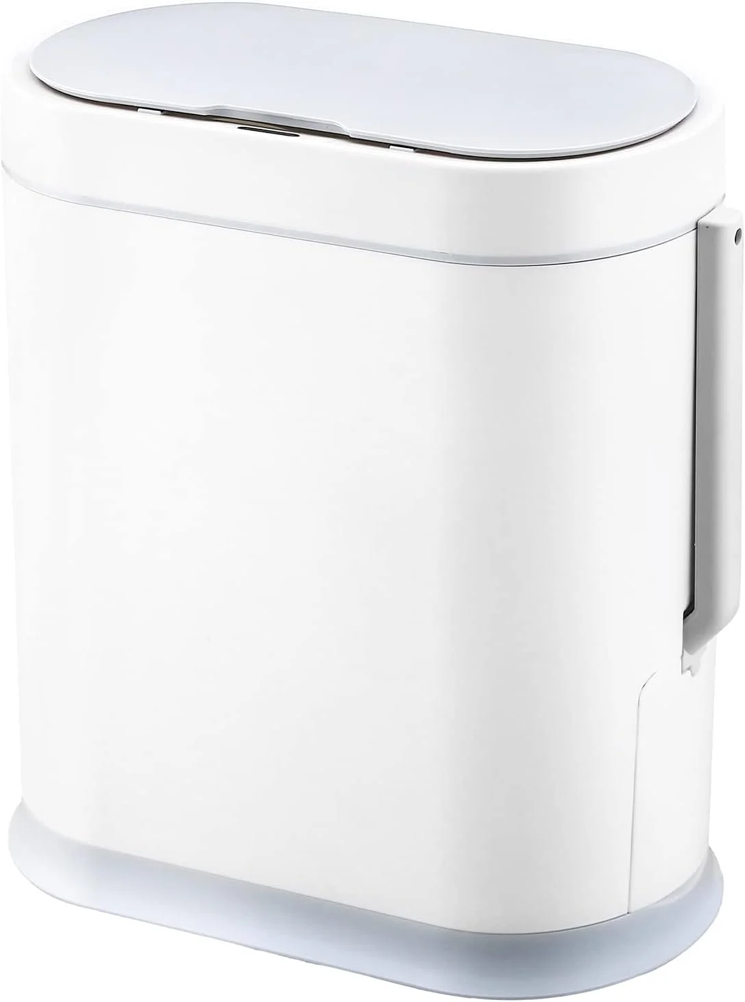 سطل زباله باریک پلاستیکی ELPHECO برای حمام به همراه برس توالت، سطل زباله هوشمند ضد آب 2.5 گالنی با درب، سطل زباله سنسور حرکتی، سطل زباله اتوماتیک برای حمام (سفید) سطل زباله باریک پلاستیکی ELPHECO برای حمام به همراه برس توالت، سطل زباله هوشمند ضد آب 2.5 گالنی با درب، سطل زباله سنسور حرکتی، سطل زباله اتوماتیک برای حمام (سفید)