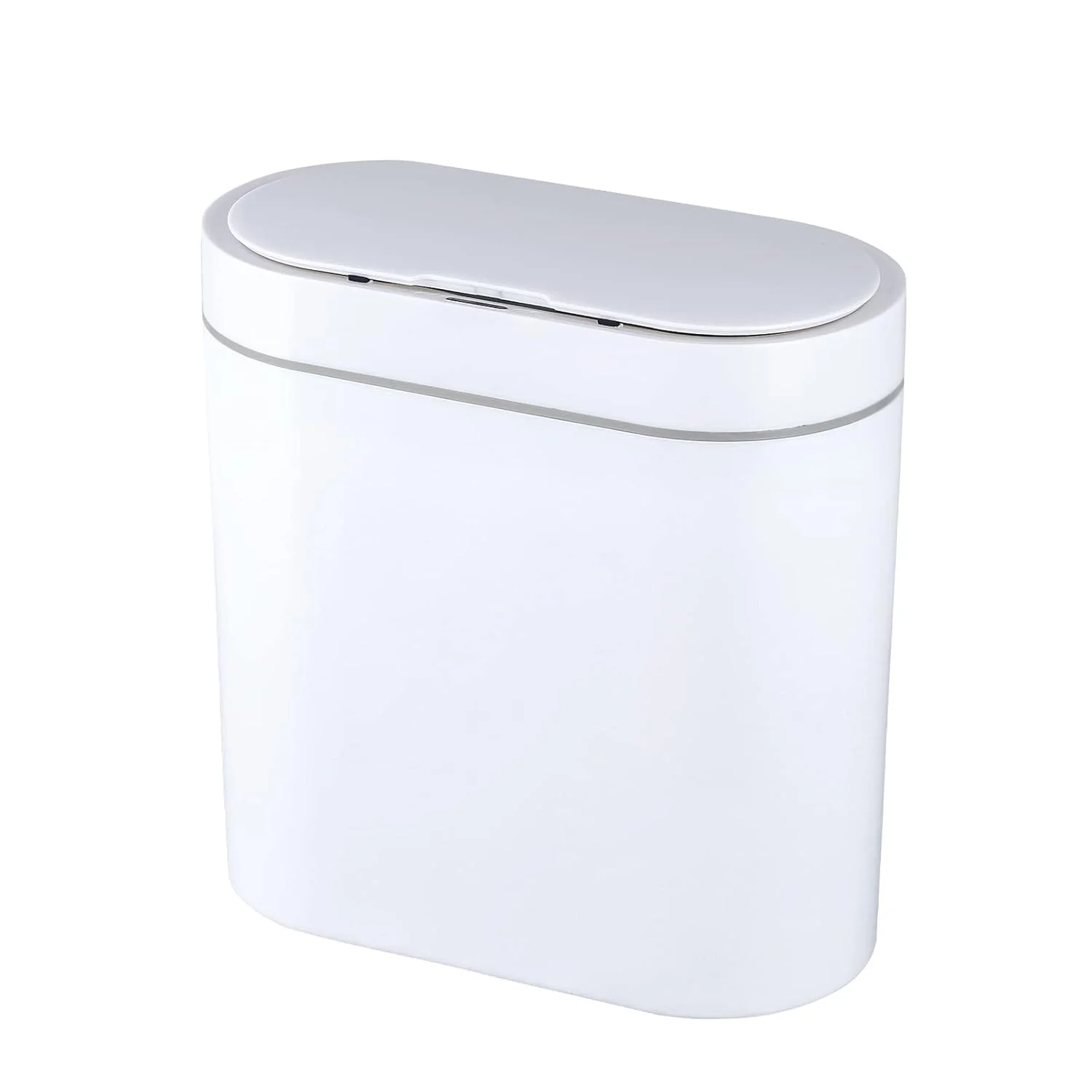 سطل زباله حمام ELPHECO، سطل زباله کوچک حسگر حرکتی ضد آب 2.5 گالن با درب، سطل زباله باریک پلاستیکی اتوماتیک 9.5 لیتری برای اتاق خواب، سطل زباله اداری، سفید سطل زباله حمام ELPHECO، سطل زباله کوچک حسگر حرکتی ضد آب 2.5 گالن با درب، سطل زباله باریک پلاستیکی اتوماتیک 9.5 لیتری برای اتاق خواب، سطل زباله اداری، سفید