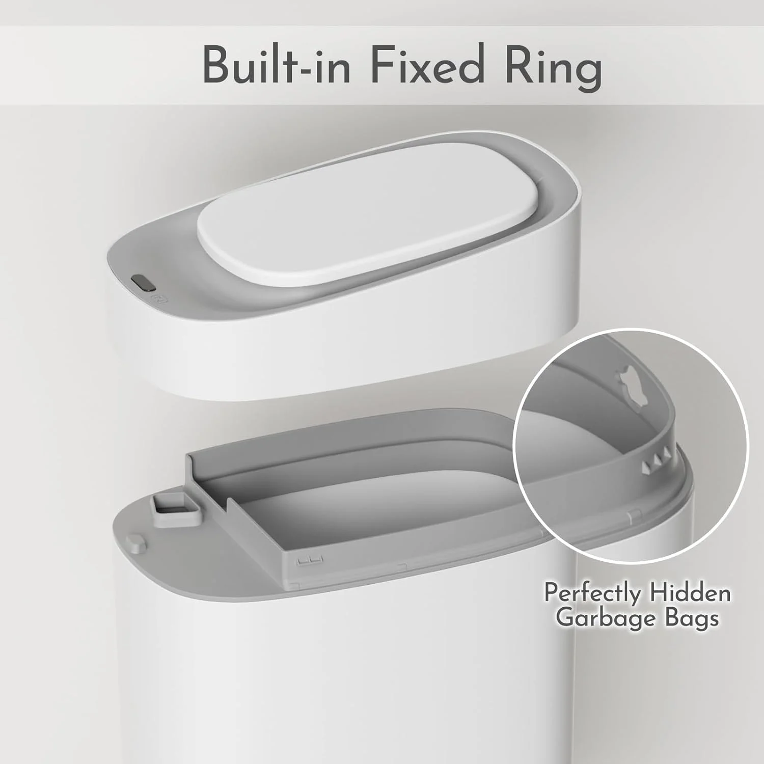 سطل زباله سنسوردار باریک ELPHECO مناسب حمام (سفید) سطل زباله سنسوردار باریک ELPHECO مناسب حمام (سفید)