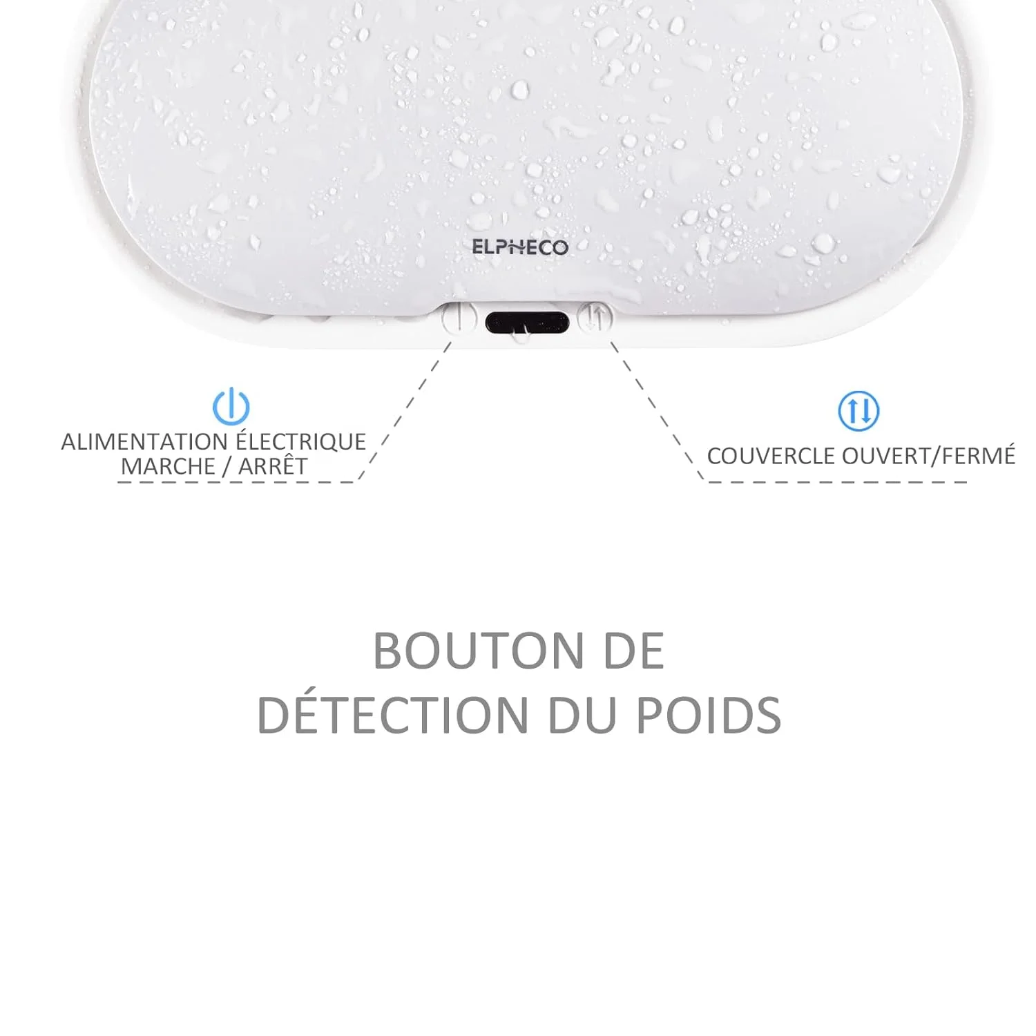 سطل زباله حمام ELPHECO، سطل زباله کوچک حسگر حرکتی ضد آب 2.5 گالن با درب، سطل زباله باریک پلاستیکی اتوماتیک 9.5 لیتری برای اتاق خواب، سطل زباله اداری، سفید