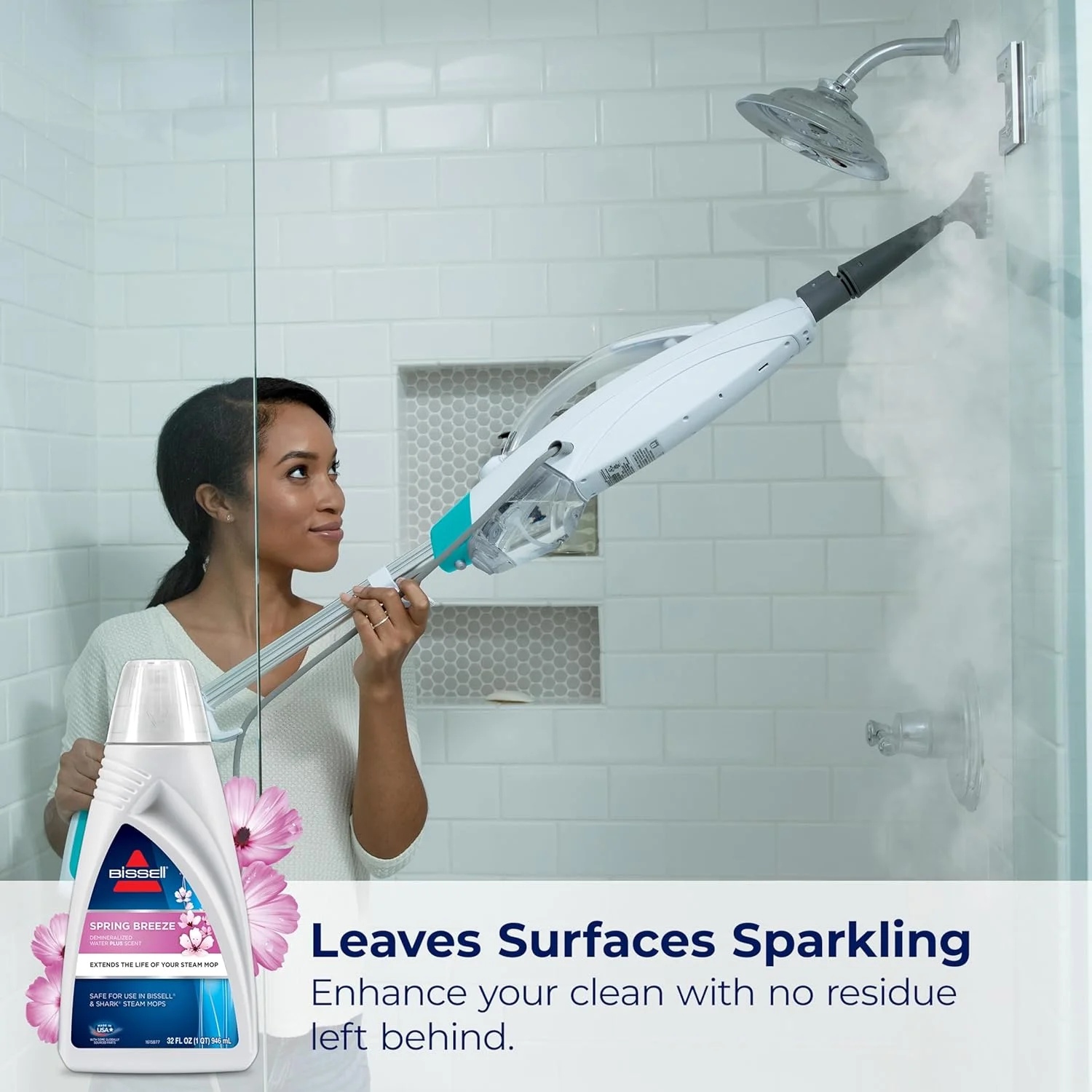 مایع معطر BISSELL با رایحه نسیم بهاری برای بخارشوی - رایحه مرکبات تازه و گل، تقویت کننده تمیز کردن با بخار، ایمن برای همه بخارشوی های BISSELL، ایده آل برای کف های سخت
