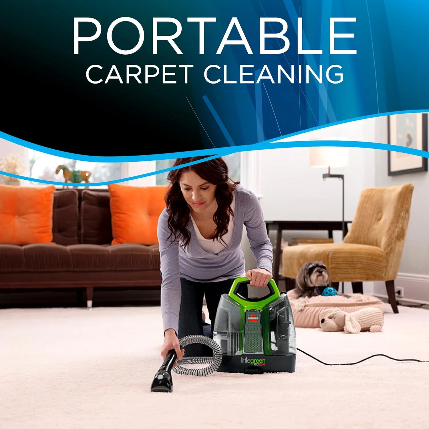 دستگاه لکه بر و بخارشوی فرش و مبل بیسل مدل Little Green Original ProHeat - قابل حمل