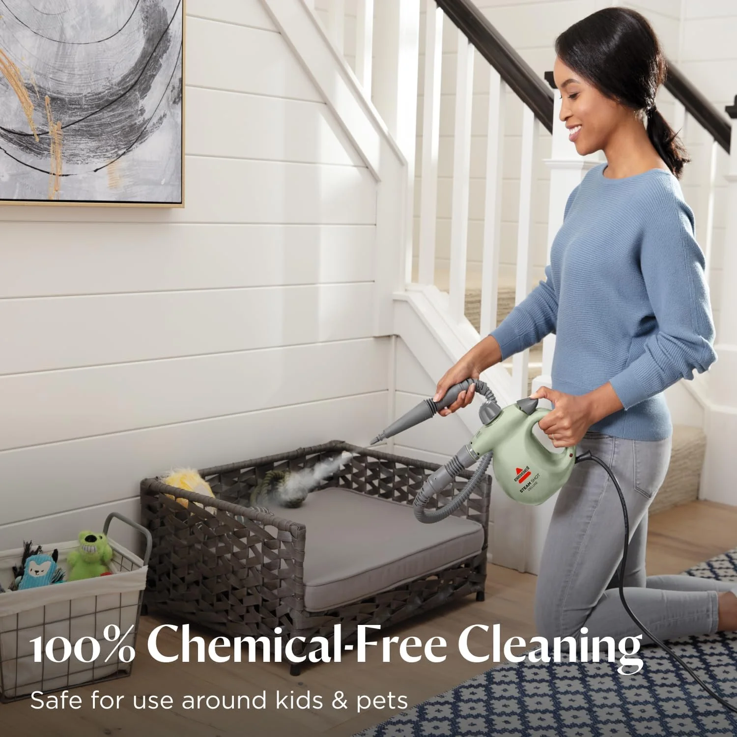 بخارشوی دستی تحت فشار BISSELL Steam Shot Deluxe برای نظافت و نگهداری با 10 ابزار تمیز کننده