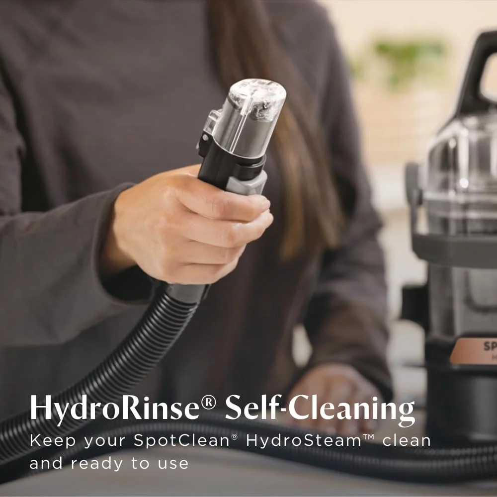 جاروبرقی لکه بر BISSELL SpotClean HydroSteam 3700E - تمیز کننده عمیق قابل حمل با فناوری Hydrosteam، حذف قدرتمند لکه ها برای فرش ها با قدرت بخار، جمع و جور و سبک وزن | 2 سال گارانتی BISSELL