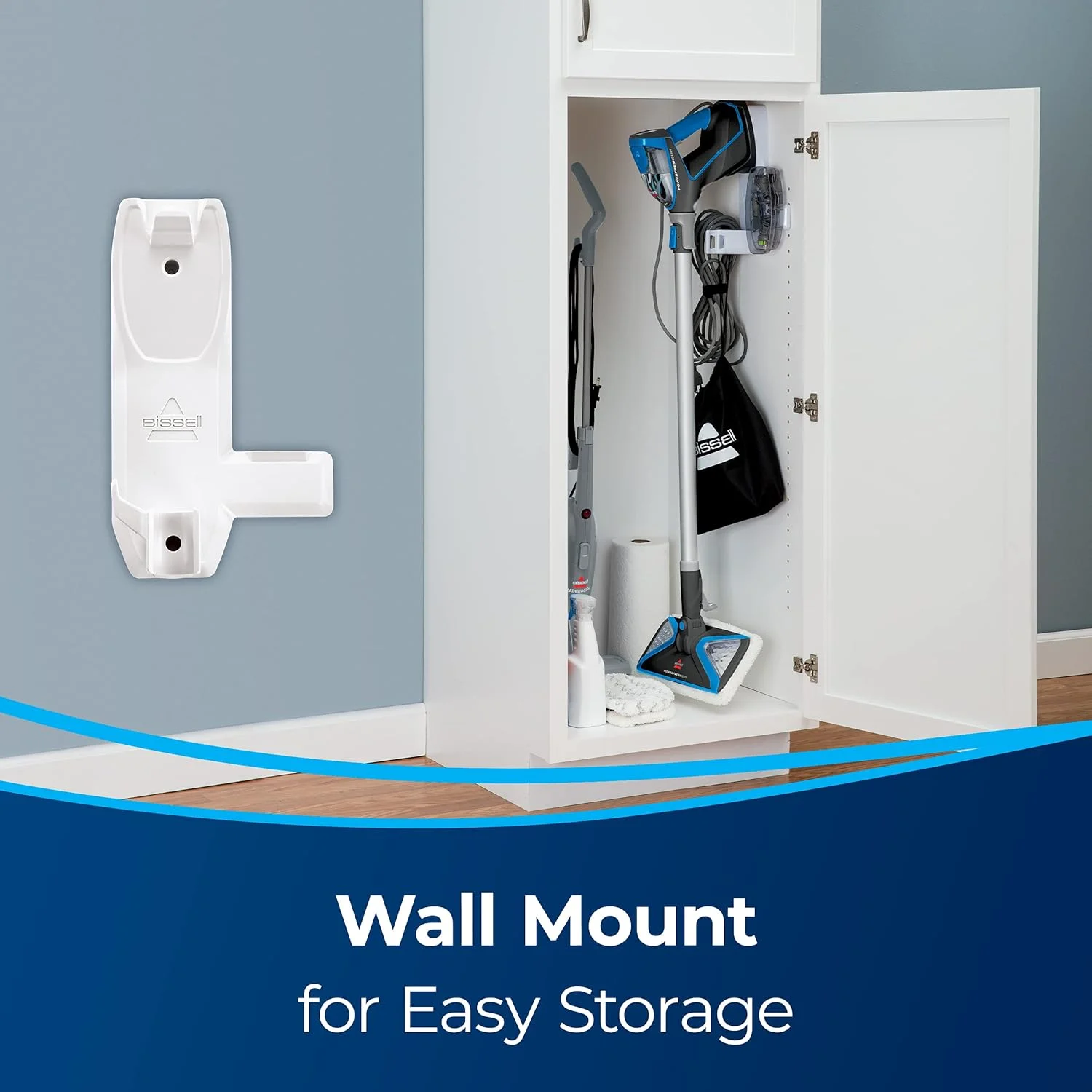 بیسل | پاور فرش اسلیم استیم کلین 3 در 1 (2233E)، تیتانیوم/آبی بوسانوا - 2 سال گارانتی تولید