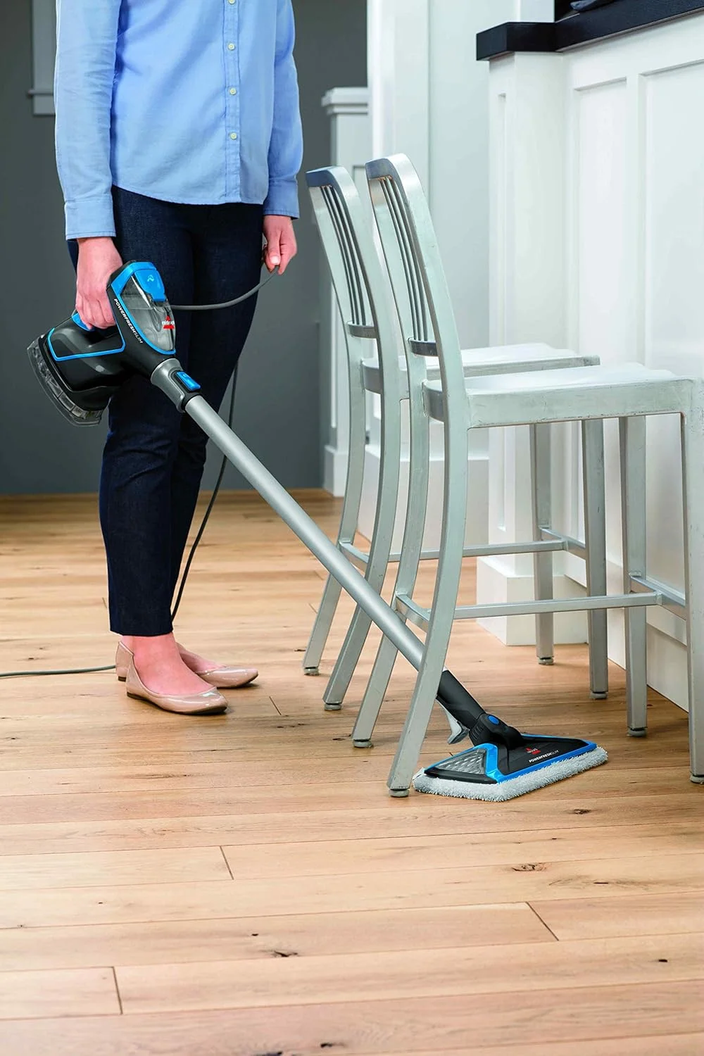 بیسل | پاور فرش اسلیم استیم کلین 3 در 1 (2233E)، تیتانیوم/آبی بوسانوا - 2 سال گارانتی تولید