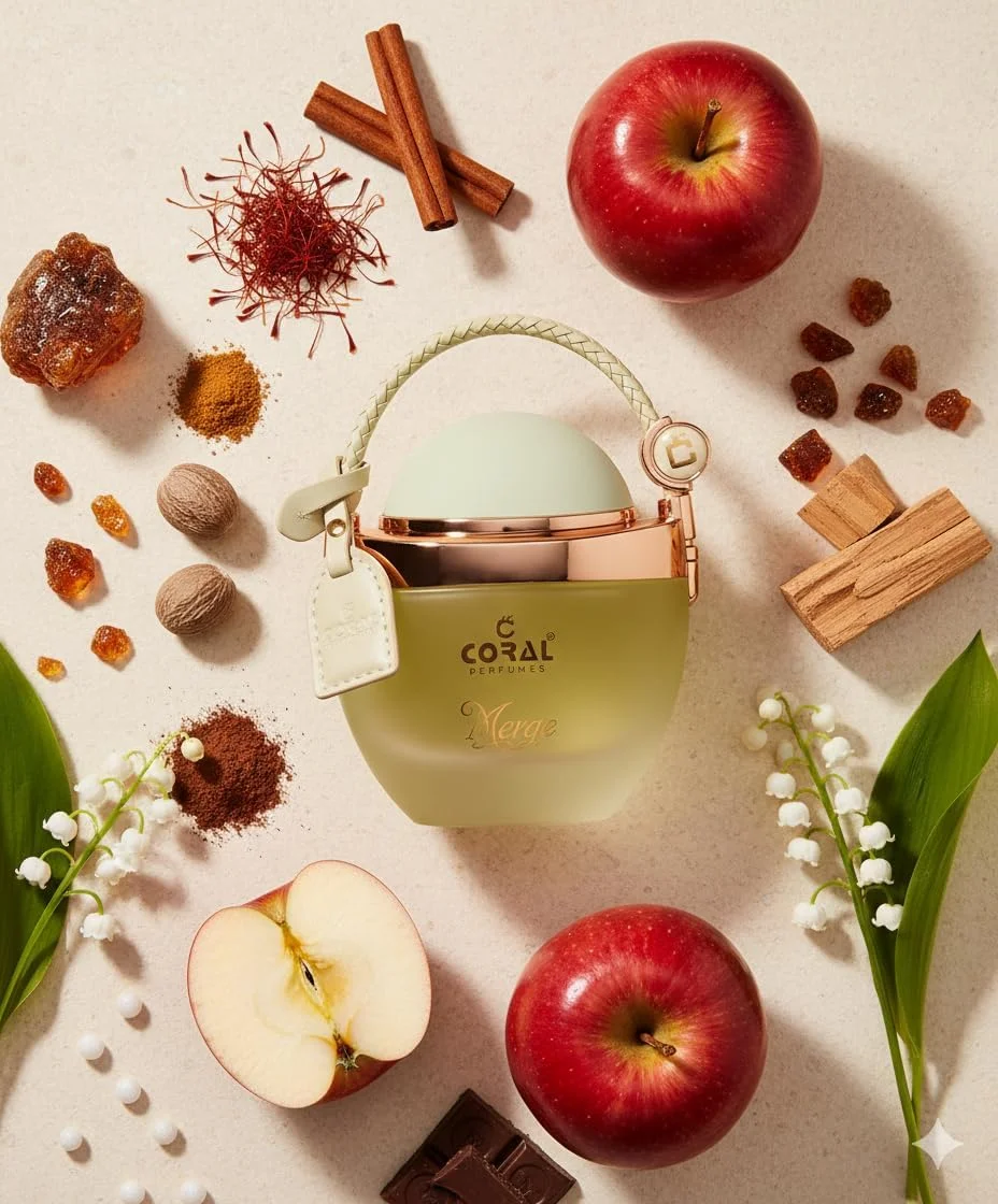عطر زنانه کورال مرج اکستریت د پرفیوم | رایحه لوکس ماندگار | رایحه ادویه ای، میوه ای و گورمند با سیب، زعفران و عنبر - 80 میلی لیتر | ساخت دبی توسط کورال پرفیومز عطر زنانه کورال مرج اکستریت د پرفیوم | رایحه لوکس ماندگار | رایحه ادویه ای، میوه ای و گورمند با سیب، زعفران و عنبر - 80 میلی لیتر | ساخت دبی توسط کورال پرفیومز