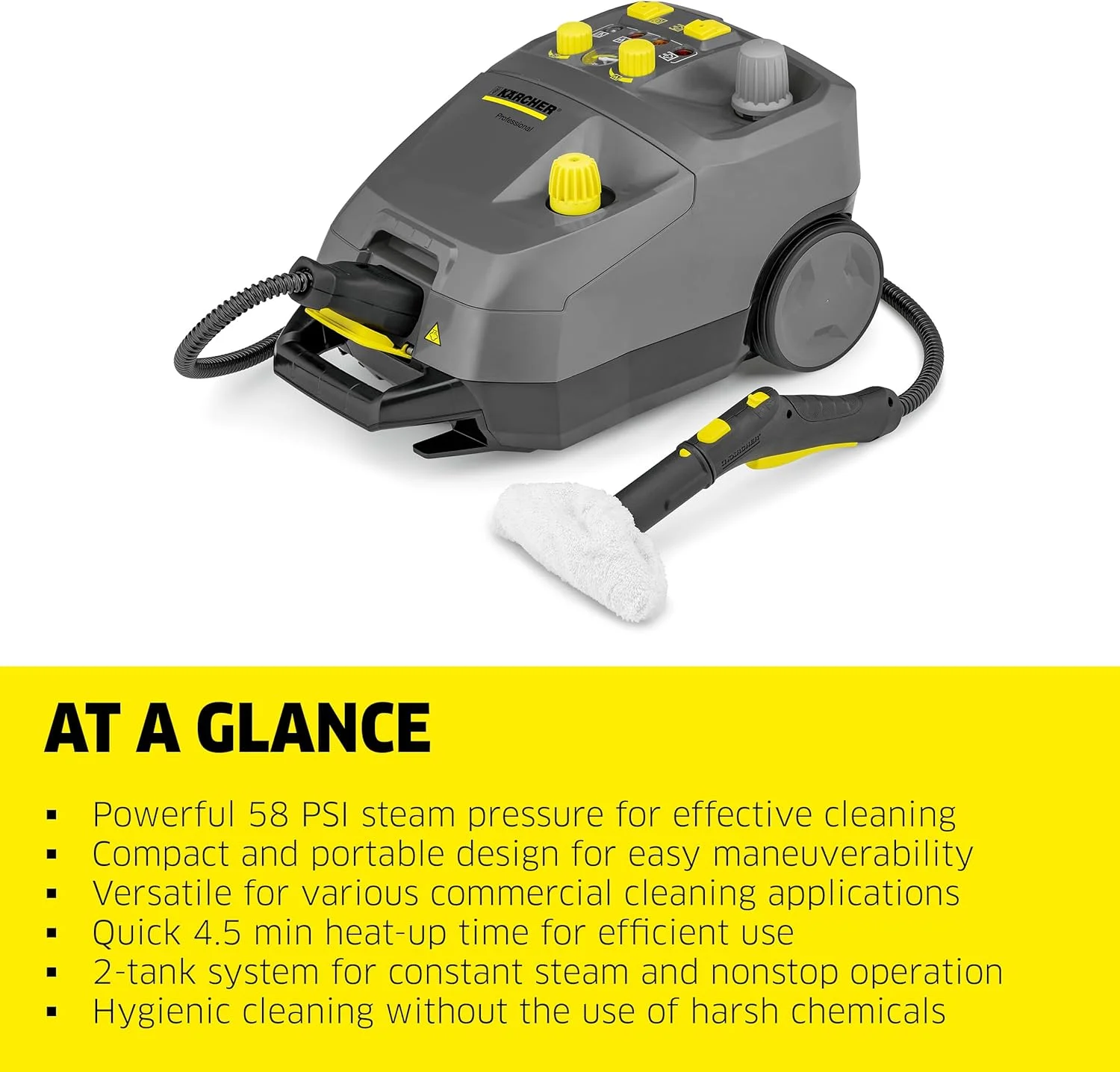 بخارشوی تجاری کارچر - SG 4/4 - بخارشوی چند منظوره با کنترل بخار متغیر، عملکرد VapoHydro - نازل های کف، نازل پنجره، نازل اثاثه یا لوازم داخلی و موارد دیگر بخارشوی تجاری کارچر - SG 4/4 - بخارشوی چند منظوره با کنترل بخار متغیر، عملکرد VapoHydro - نازل های کف، نازل پنجره، نازل اثاثه یا لوازم داخلی و موارد دیگر