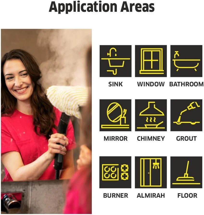 بخارشوی کارچر SC 2 EasyFix، 1500 وات، فشار 3.2 بار، 1200 لیتر بخار/لیتر آب، تمیز کردن بدون مواد شیمیایی، از بین بردن 99.99% ویروس ها و باکتری ها، کیت کف شوی EasyFix، ایده آل برای مصارف خانگی، فناوری آلمان، سفید