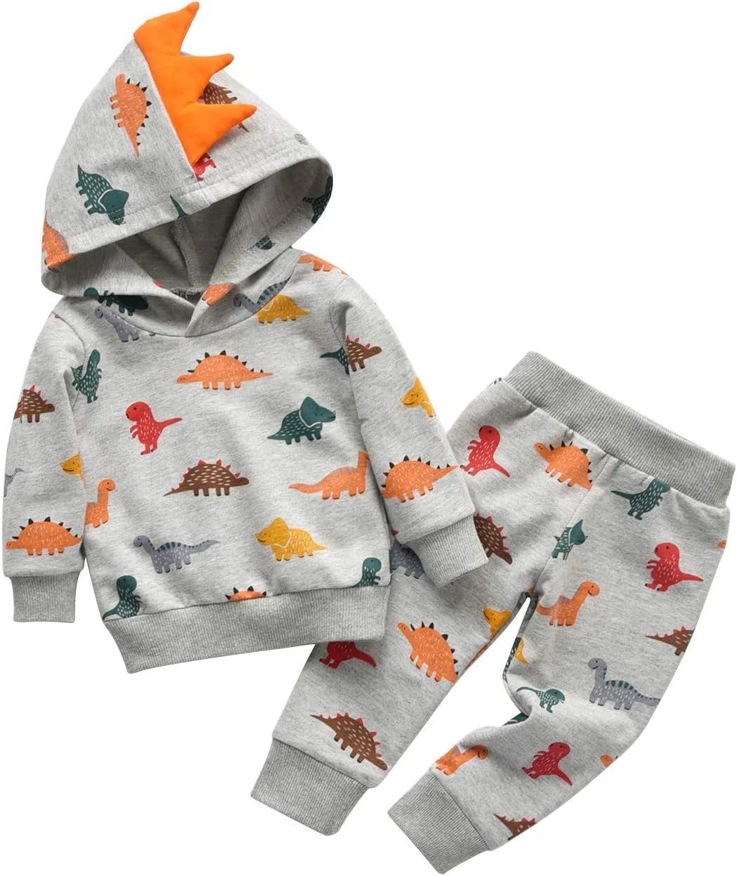 ست لباس پسرانه نوزادی و نوپا طرح حیوانات، هودی آستین بلند، تاپ، شلوار ورزشی ست لباس پسرانه نوزادی و نوپا طرح حیوانات، هودی آستین بلند، تاپ، شلوار ورزشی