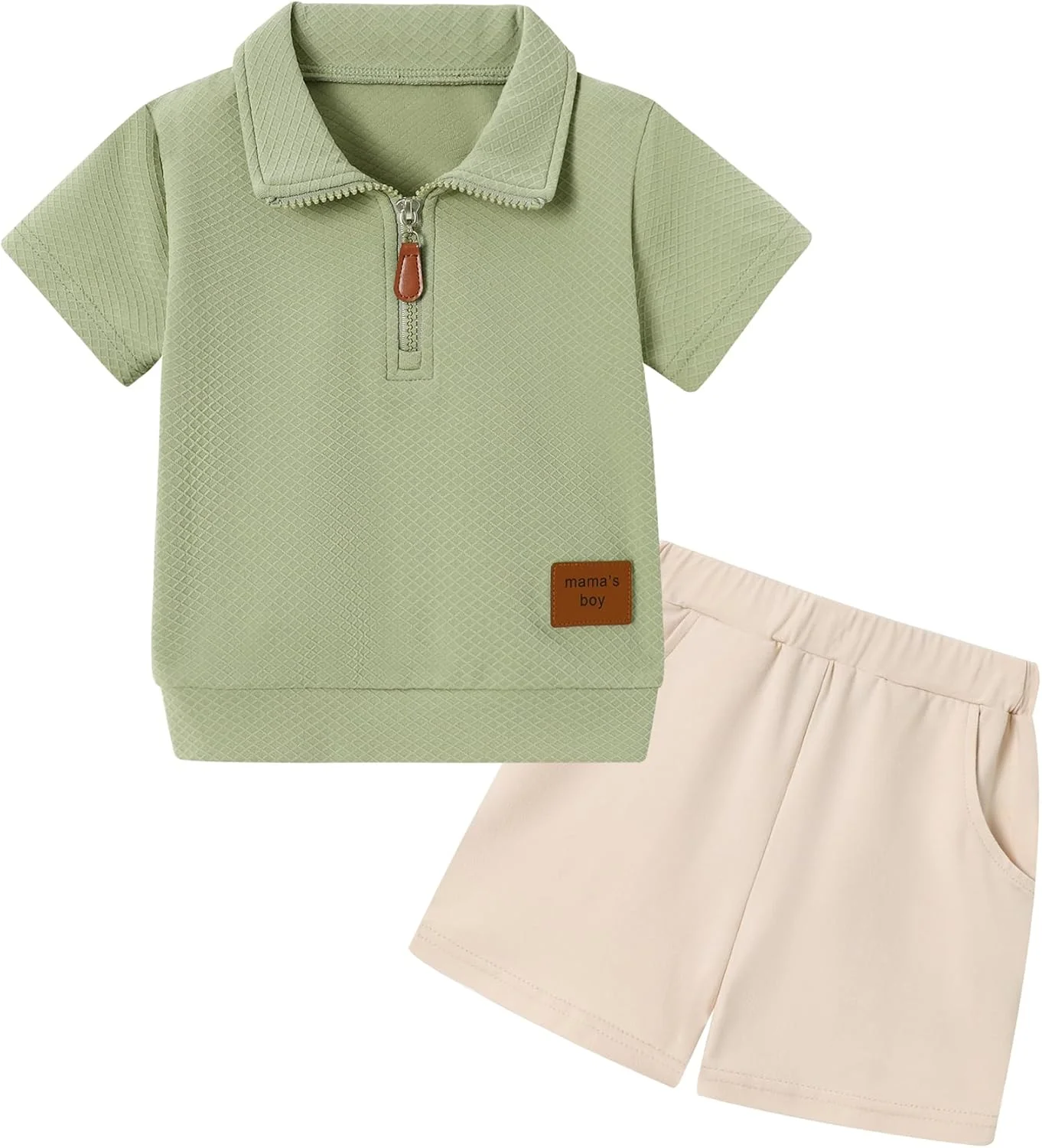ZOEREA لباس پسرانه بچه گانه، ست لباس تابستانی آستین کوتاه، بلوز کشی و شلوارک، ست دو تکه لباس ورزشی 1-5 سال