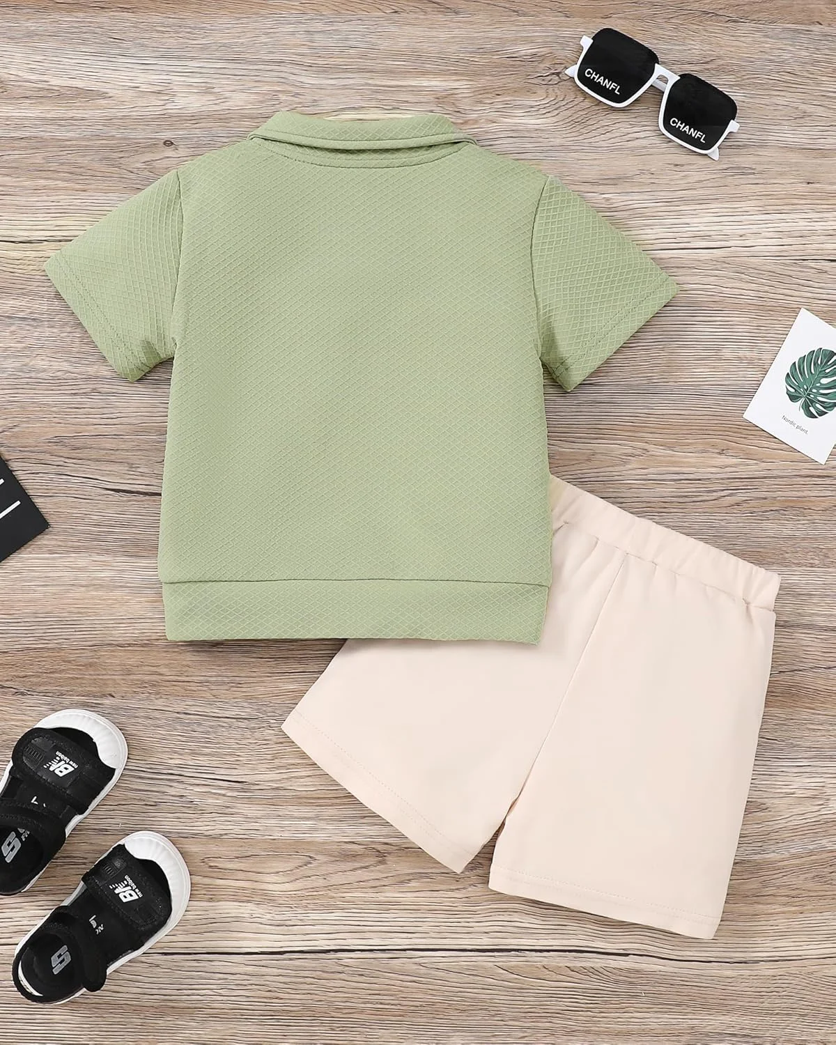 ZOEREA لباس پسرانه بچه گانه، ست لباس تابستانی آستین کوتاه، بلوز کشی و شلوارک، ست دو تکه لباس ورزشی 1-5 سال