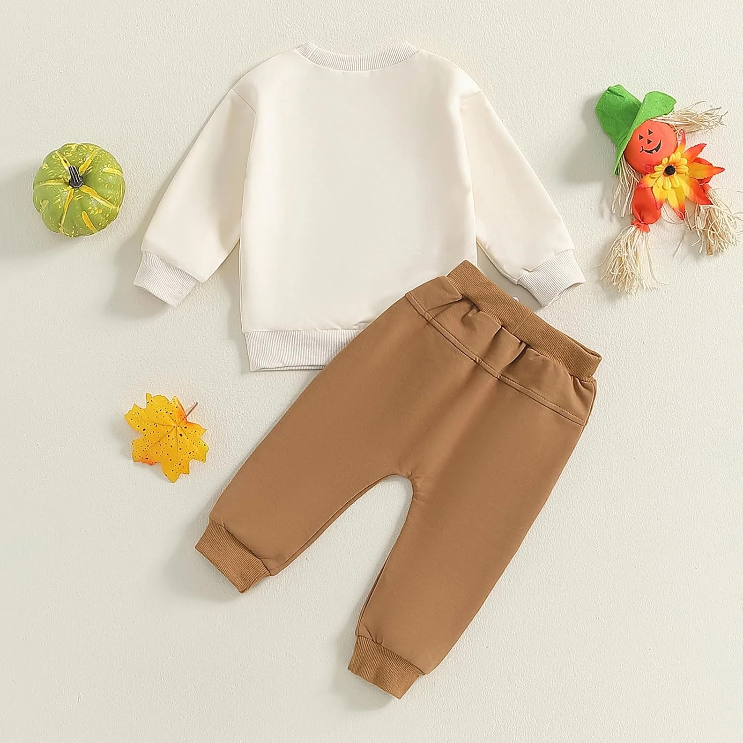 ست لباس هالووین پسرانه Yassiglia، لباس بچه گانه با طرح کدو تنبل، ست لباس پاییزی شامل سوییشرت و شلوار بلند، ست لباس نوزادی برای هالووین