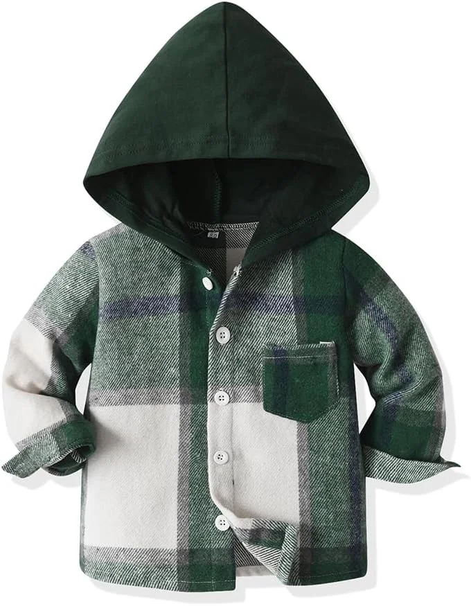 ست لباس پسرانه Yanmucy، شامل هودی پیراهن چهارخانه نخی و شلوار، مناسب فصل بهار، پاییز و زمستان