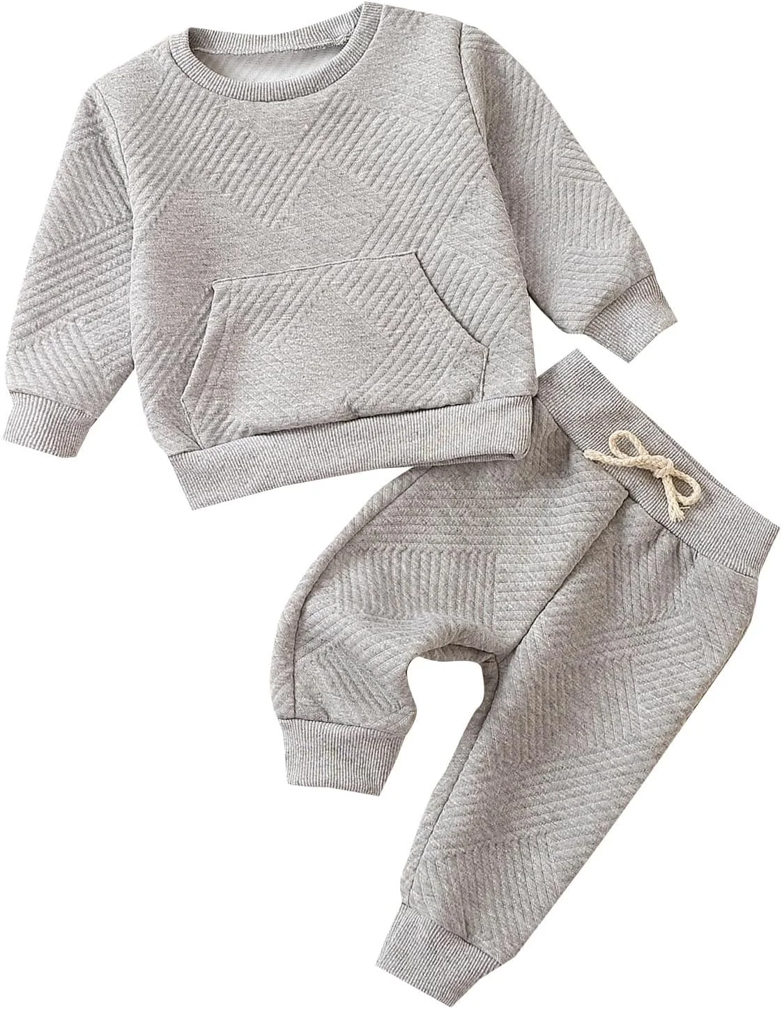 ست لباس پسرانه و دخترانه Yanmucy، مناسب نوزادان و کودکان نوپا، شامل بلوز آستین بلند پنبه‌ای و شلوار، لباس ورزشی غیررسمی بهاری و پاییزی