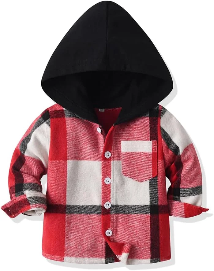 ست لباس پسرانه Yanmucy، شامل هودی پیراهن چهارخانه نخی و شلوار، مناسب کودکان 2 تا 7 سال، لباس ورزشی بهاره، پاییزه و زمستانه