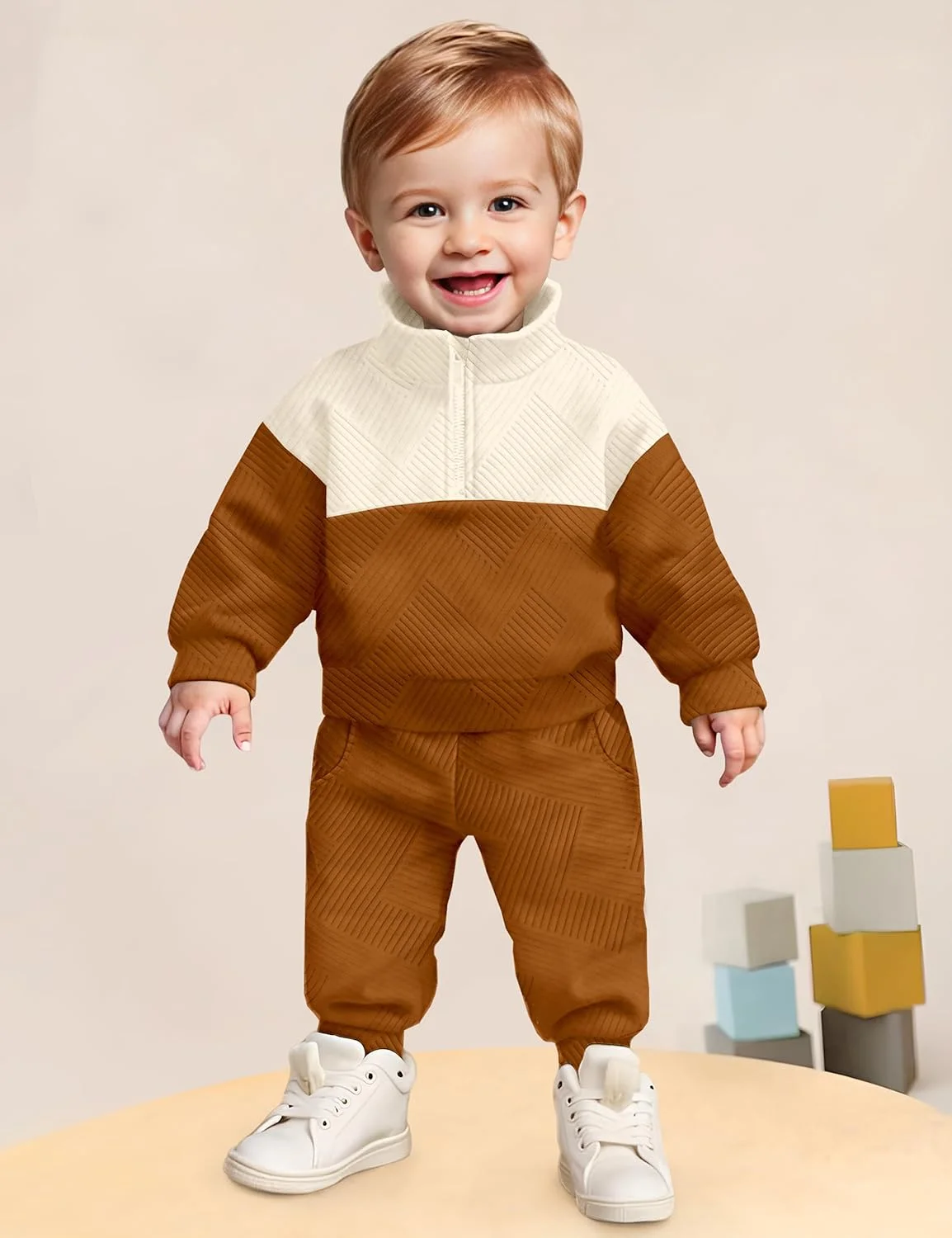 ست لباس پسرانه بچه گانه WIQI، بلوز آستین بلند و شلوار رنگی، مناسب پاییز و زمستان، سایز 1 تا 5 سال