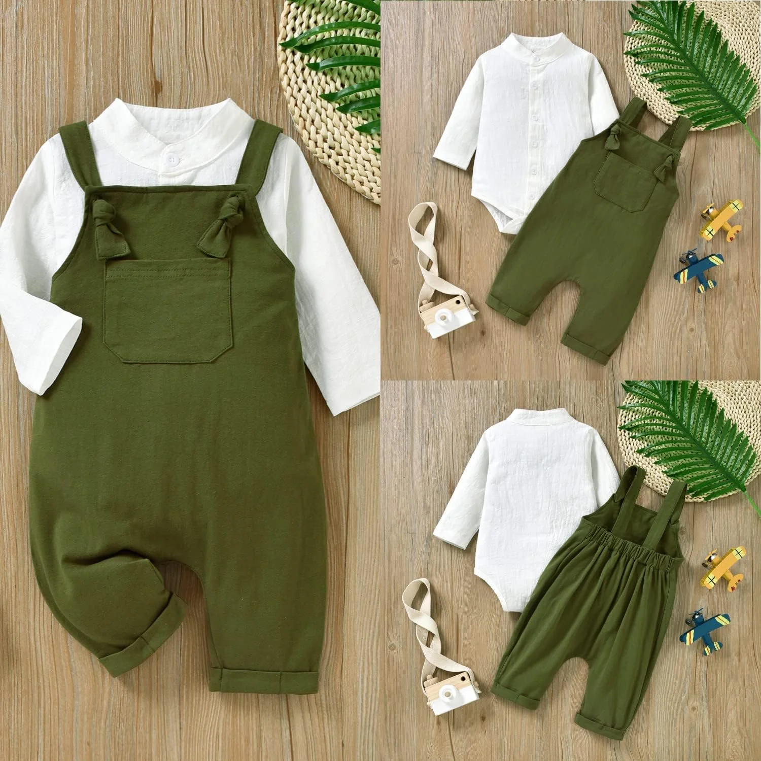 لباس سرهمی پسرانه نوزادی Unutiylo مدل جنتلمن