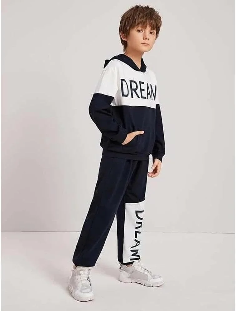 ست لباس پسرانه بچه گانه Vitalique 2-6T، هودی های رنگی و شلوار، مناسب پاییز و زمستان