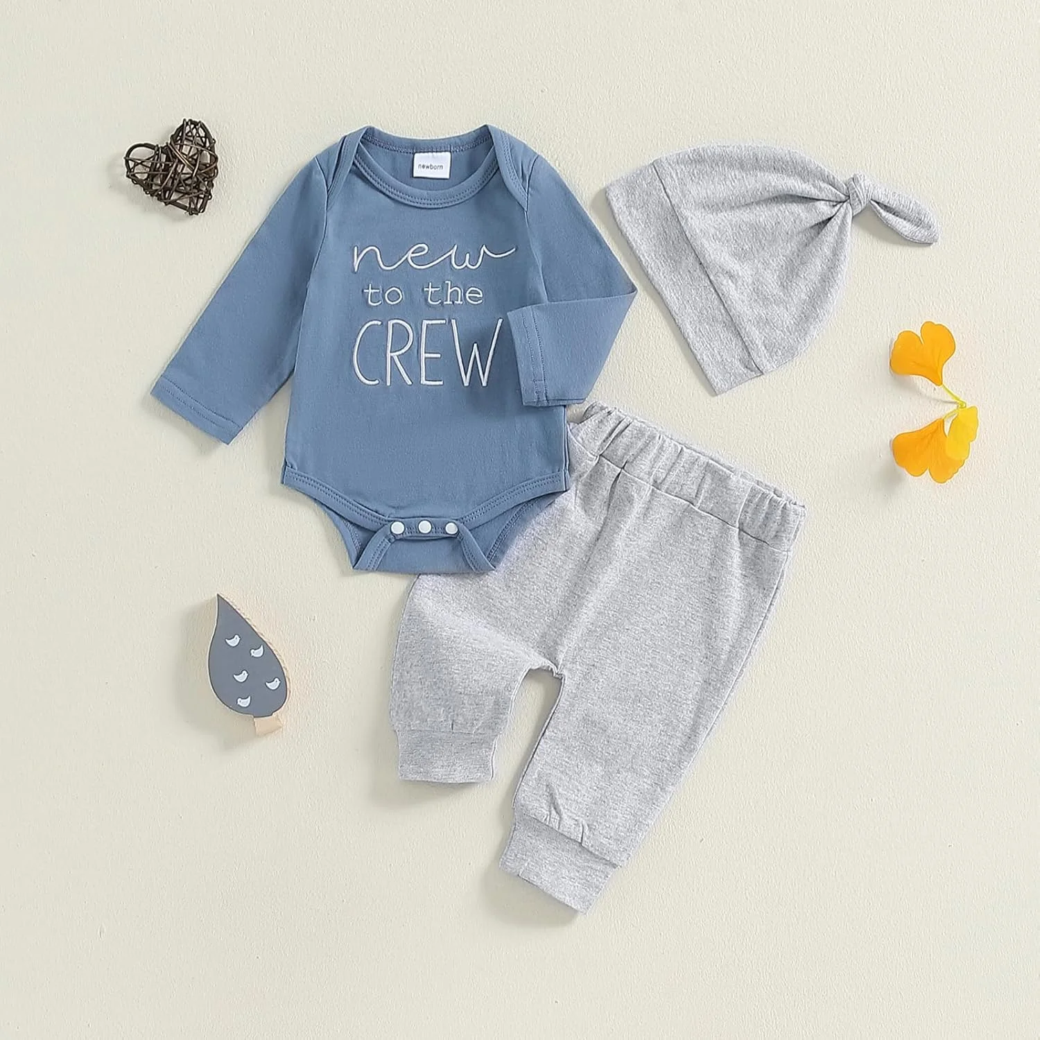 Twopumpkin لباس نوزادی پسرانه دخترانه، رامپر آستین کوتاه، شلوار و کلاه نخی، لباس بیمارستانی Twopumpkin لباس نوزادی پسرانه دخترانه، رامپر آستین کوتاه، شلوار و کلاه نخی، لباس بیمارستانی