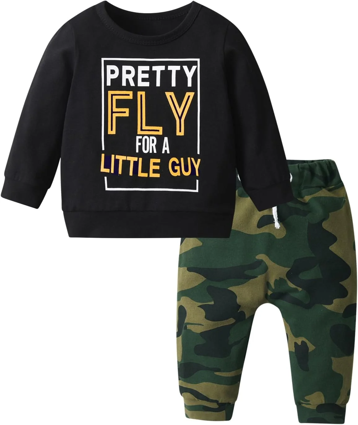 ست لباس پسرانه Tearfuty شامل بلوز آستین بلند و شلوار طرح استتار، 2 تکه