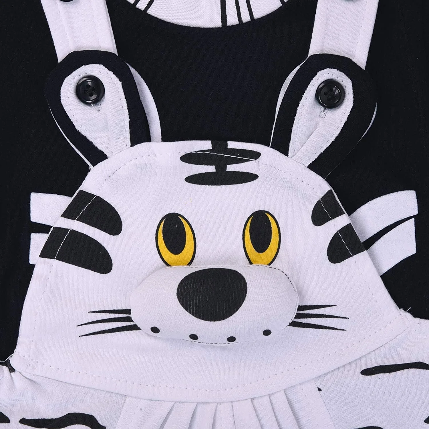 ست لباس نوزادی پسرانه و دخترانه TENDERCARE شامل پیراهن پیشبندی برای نوزاد (0-9 ماه)، مشکی، 0-6 ماه