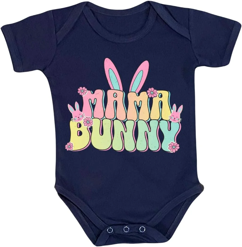 بادی نوزادی طرح مامان خرگوش، رامپر 100% پنبه با طرح خرگوش عید پاک، حروف رنگین کمانی پاستلی بادی نوزادی طرح مامان خرگوش، رامپر 100% پنبه با طرح خرگوش عید پاک، حروف رنگین کمانی پاستلی