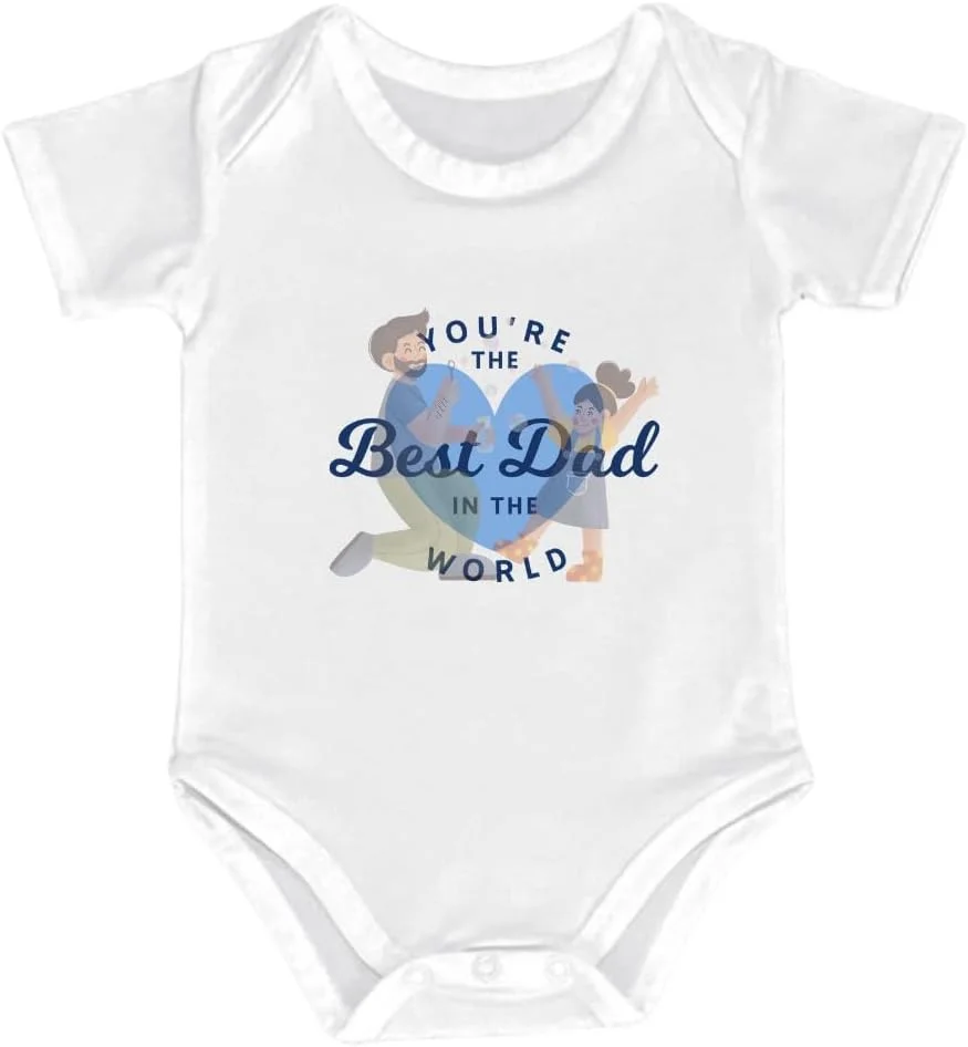 بادی نوزادی با طرح "بهترین پدر دنیا"، رامپر 100% پنبه، هدیه روز پدر