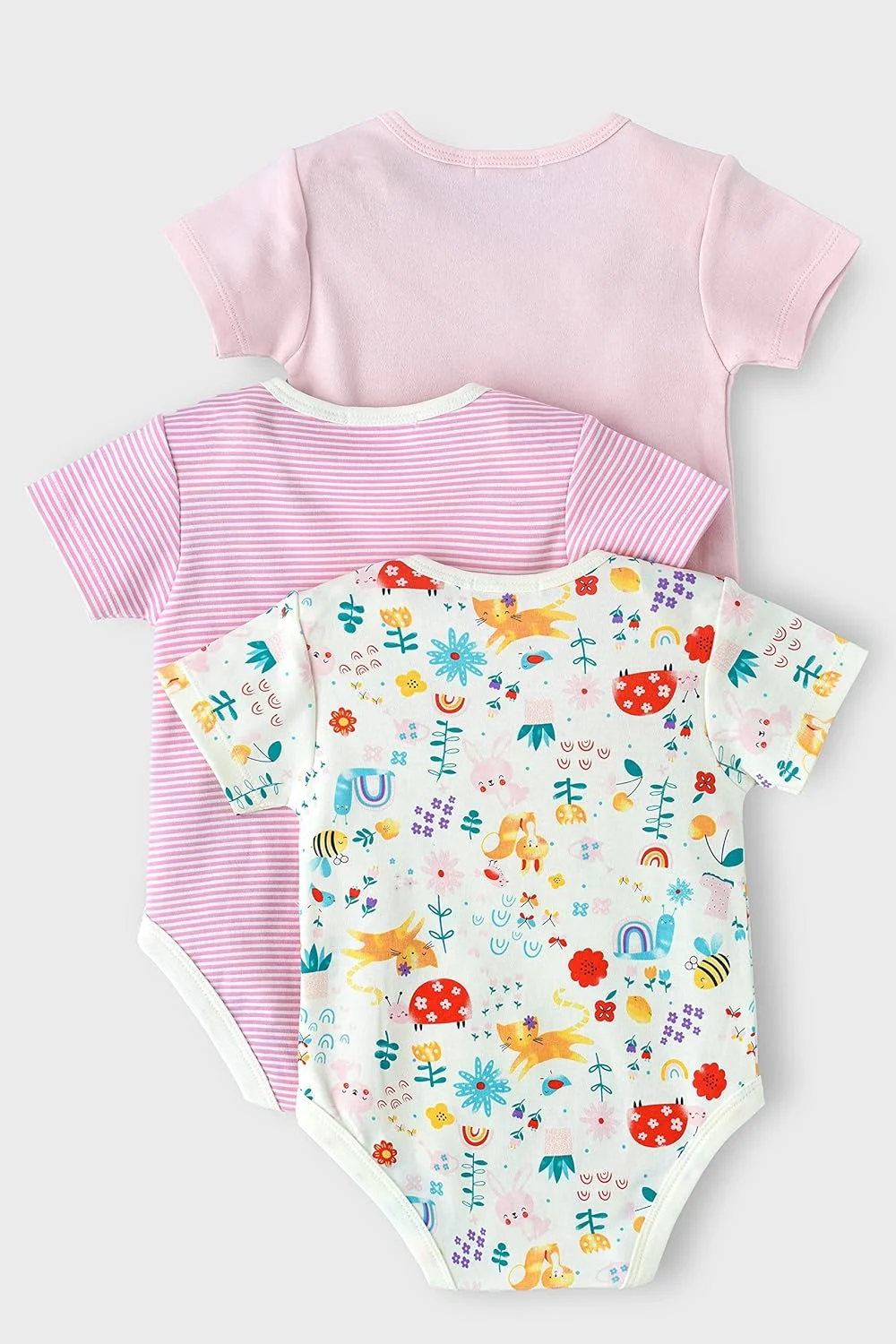 لباس زیر دکمه دار 3 عددی طرح باغچه کودک BooBoo