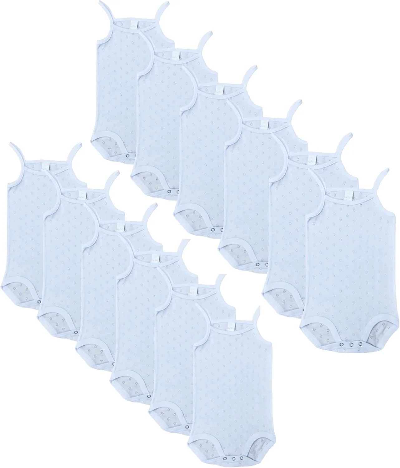 ست 12 تکه بادی زیرپوش نخی دخترانه باربتوز، پنبه 100% سفید